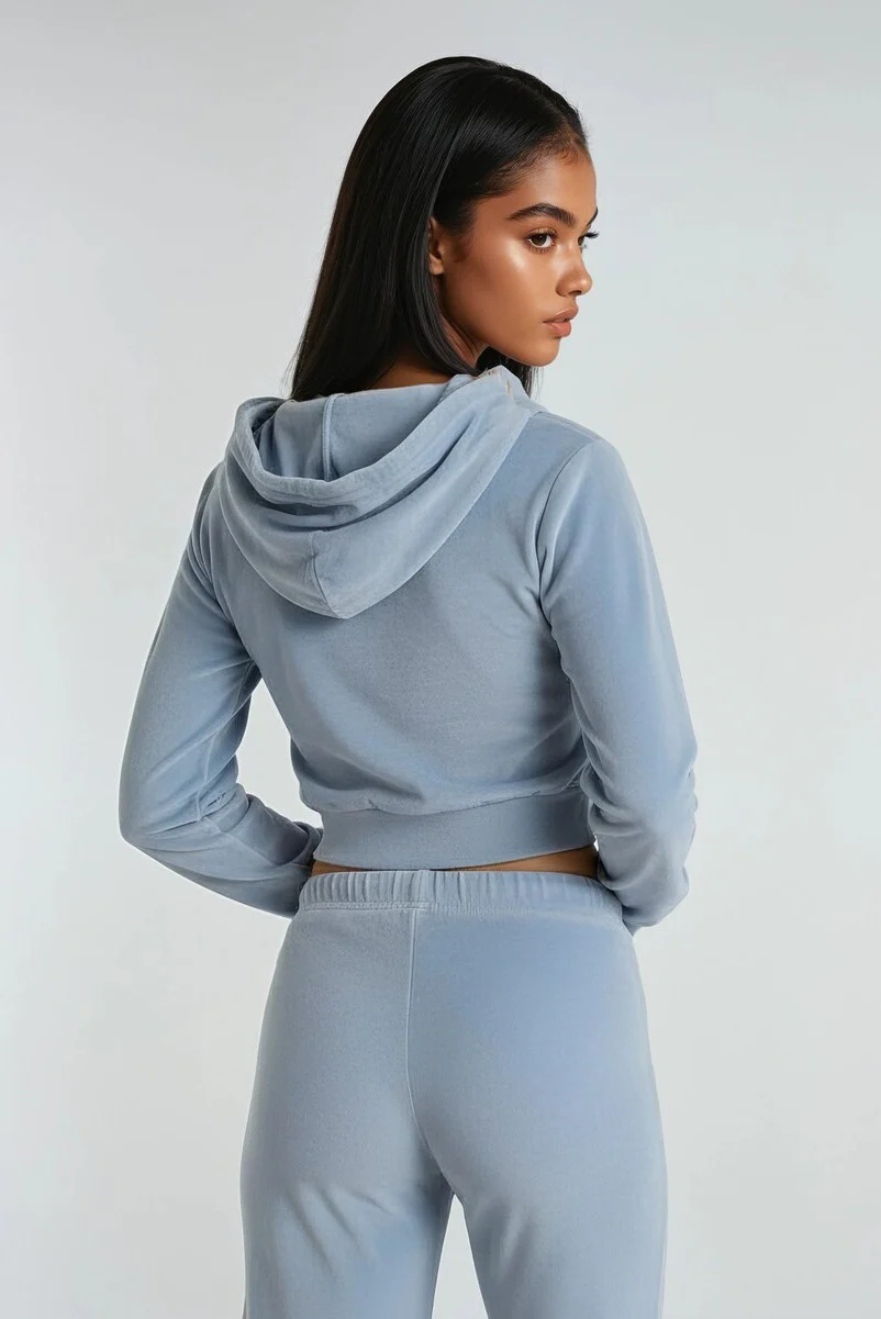 Velour Zip-Front Hoodie & Pant Set - Image 20