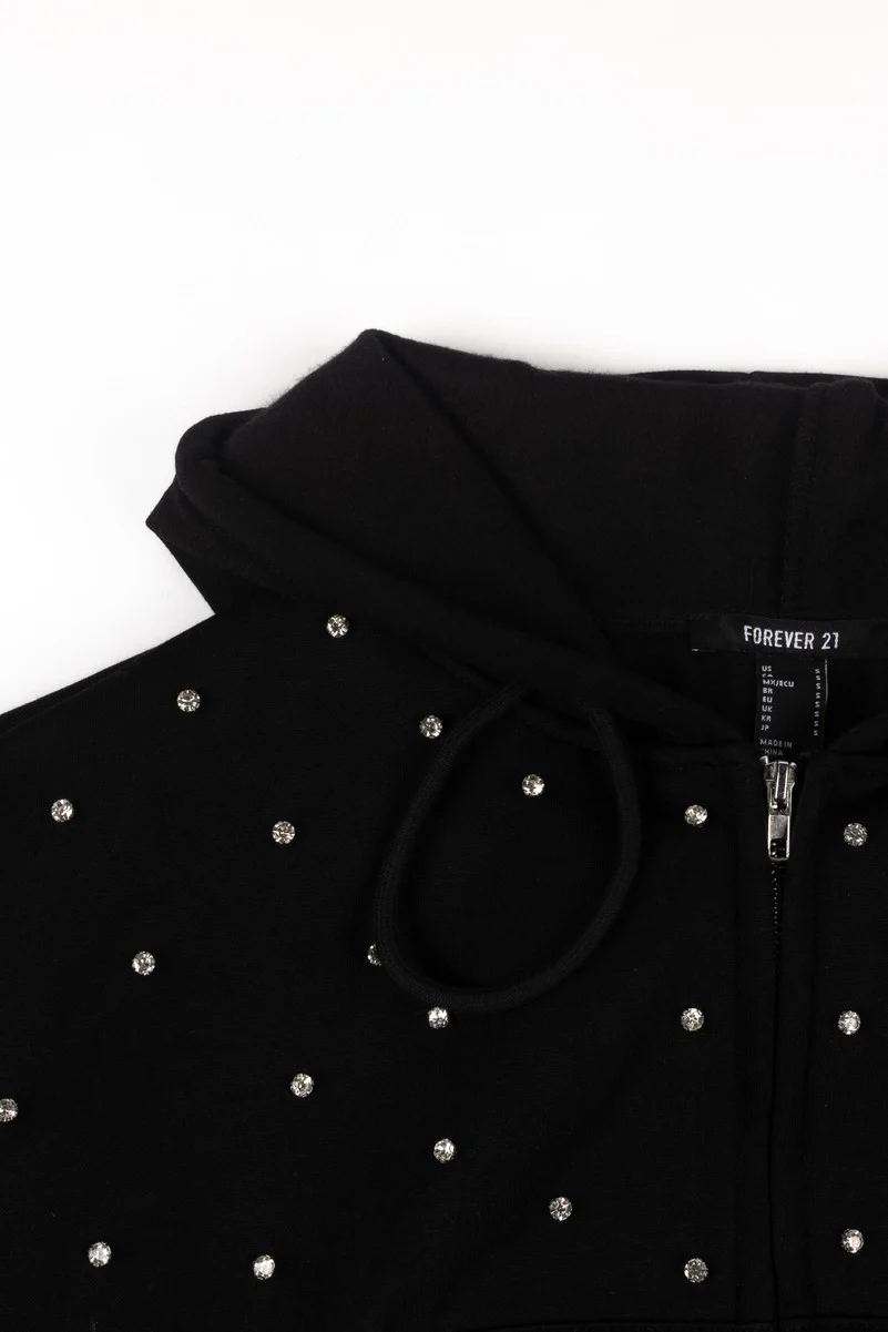 Cropped Embellished Hoodie - Image 12