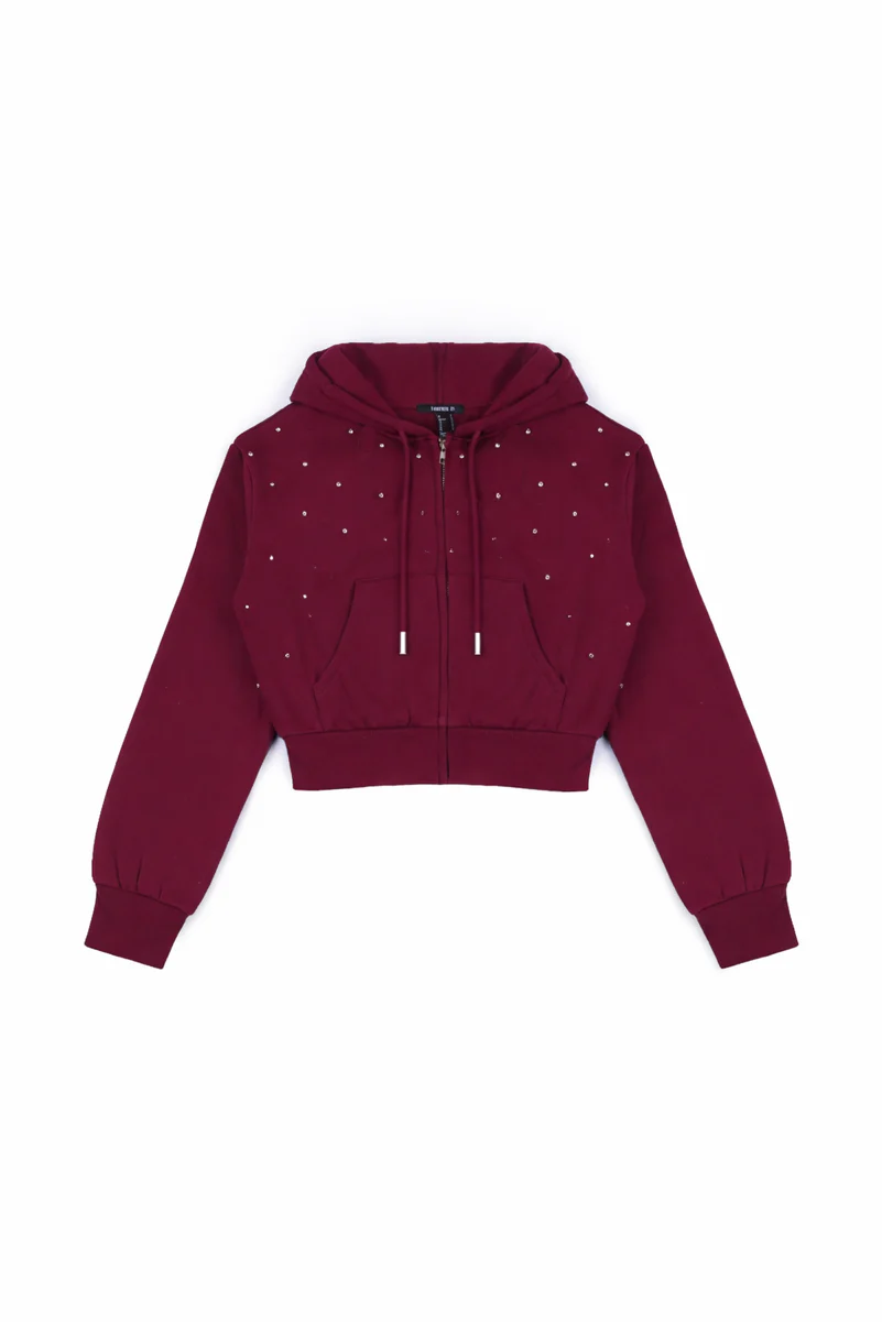Cropped Embellished Hoodie - Image 15