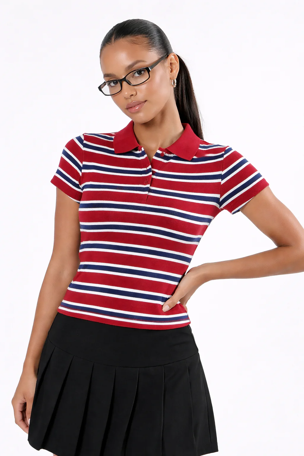 STRIPED COLLARED TOP - Image 5