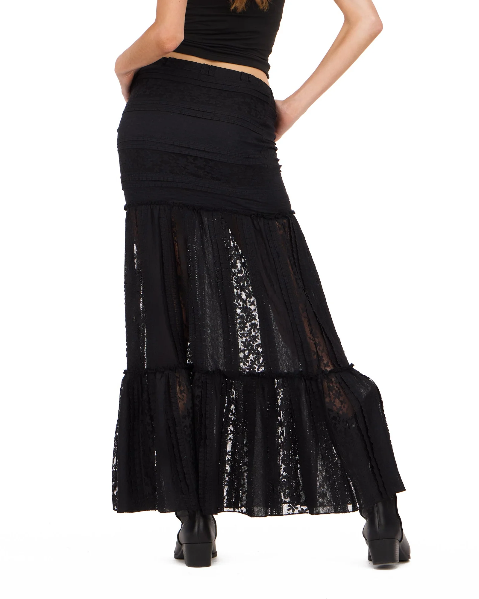SHEER LACE MAXI SKIRT - Image 3