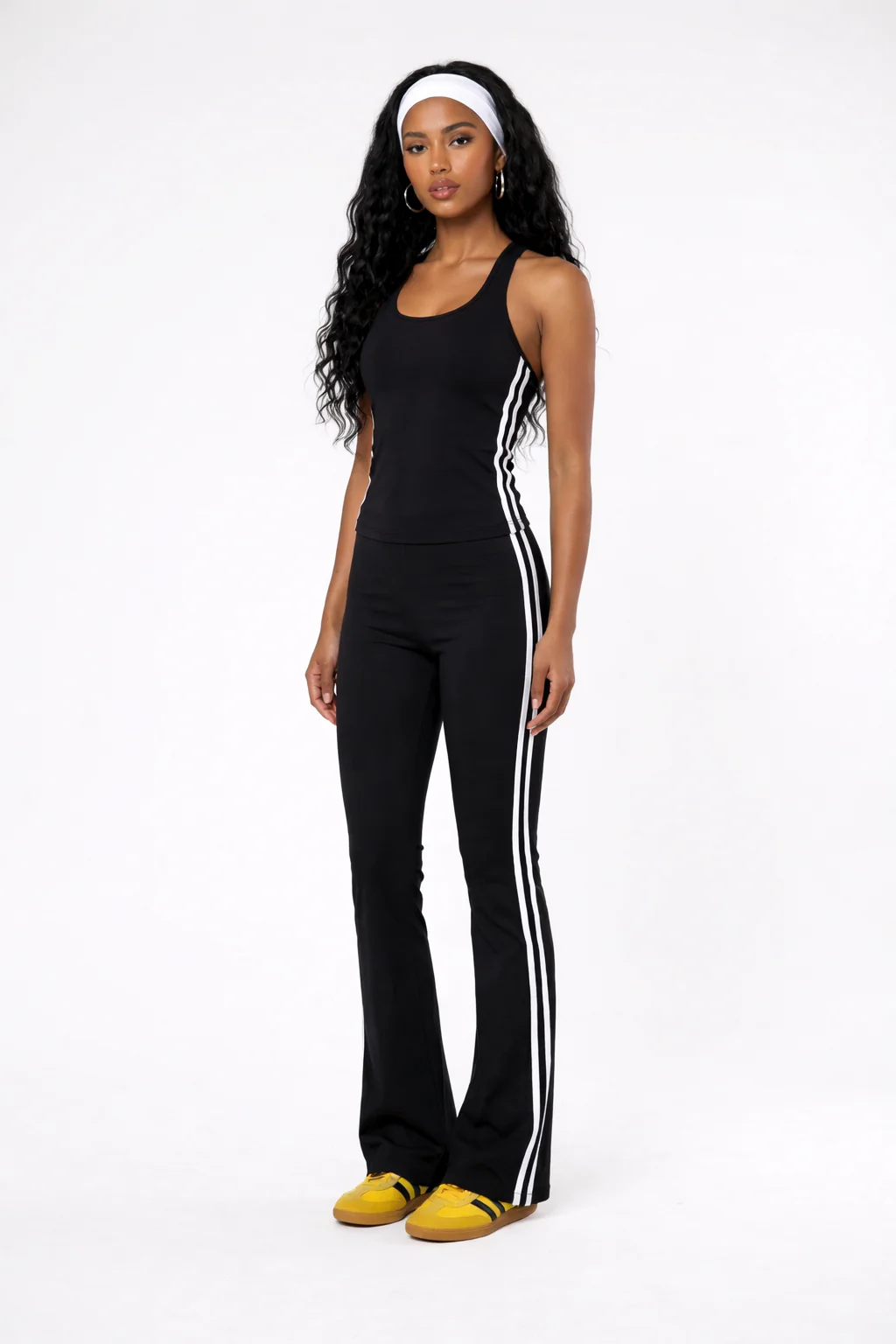 SPORTY CHIC FLARE PANT WITH STRIPES - Image 3