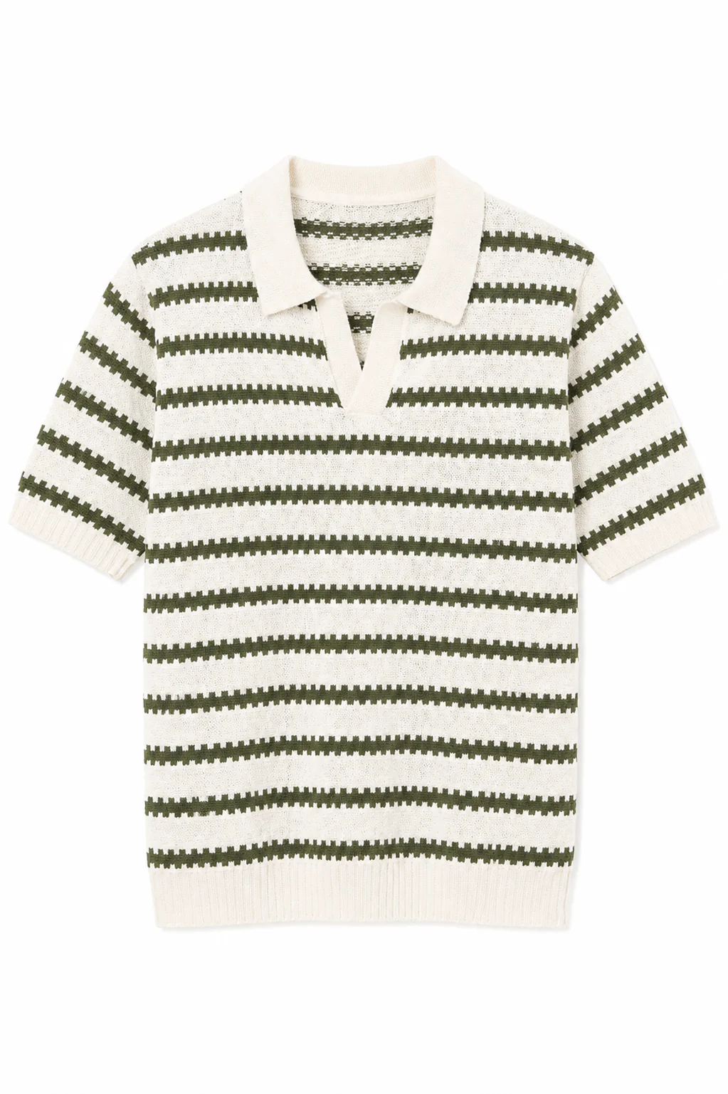 STRIPED KNIT POLO SHIRT - Image 3