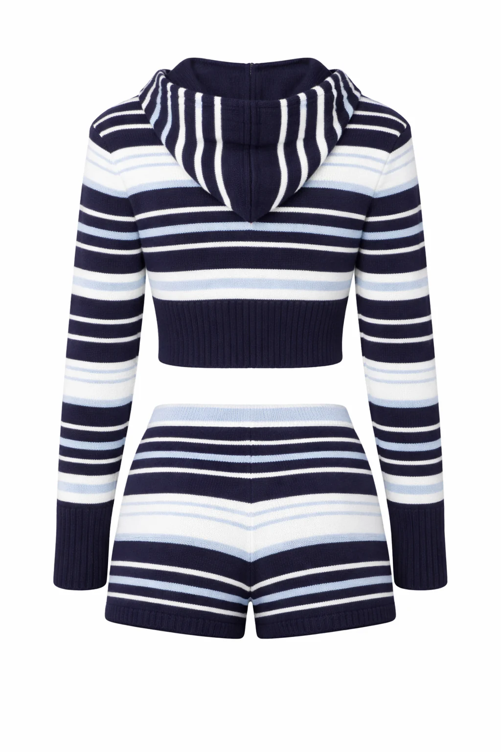KNIT STRIPED SHORT AND FULL ZIP SET - Image 5