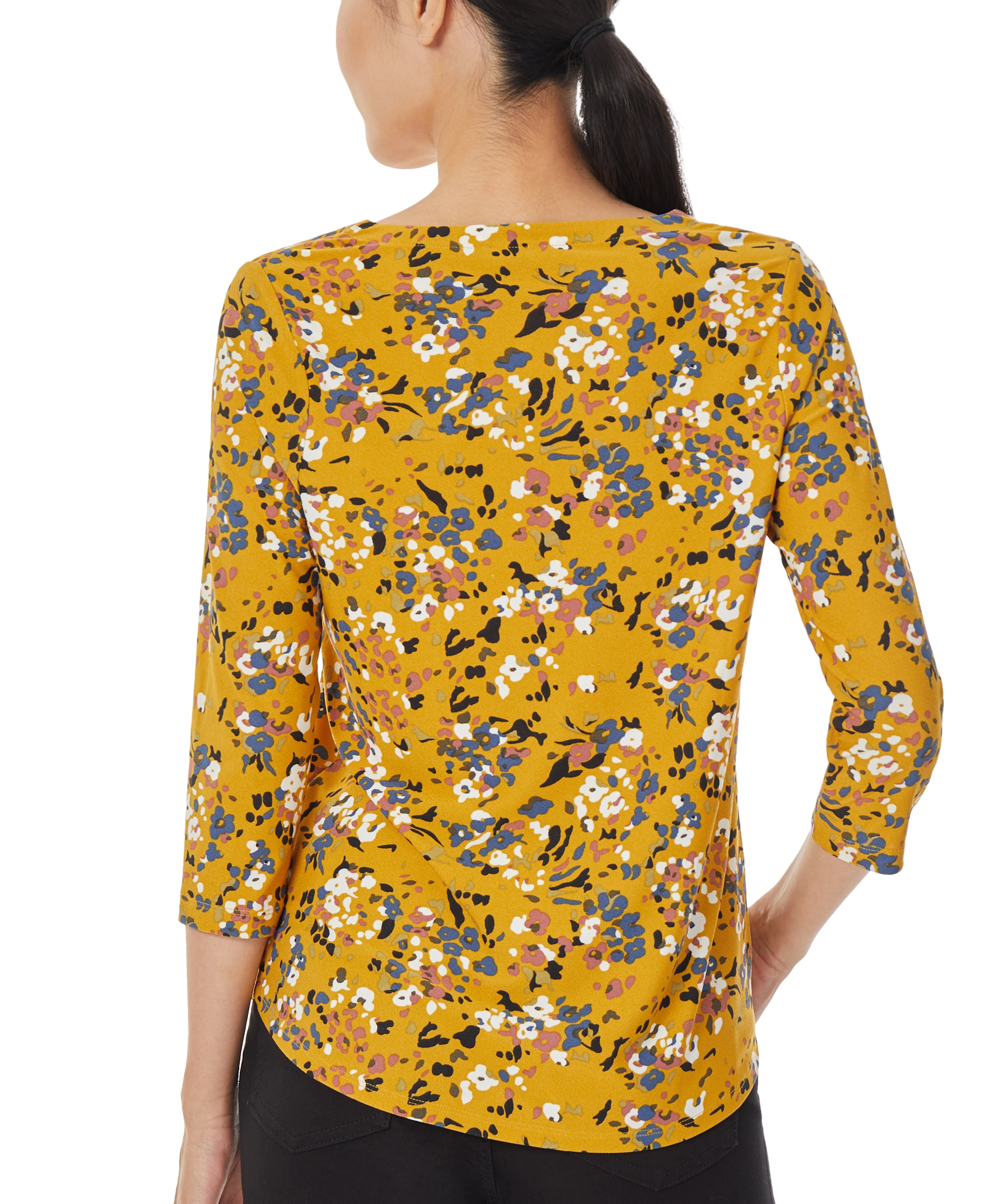 3/4 Sleeve Knit V-Neck Noodle Top - Image 3