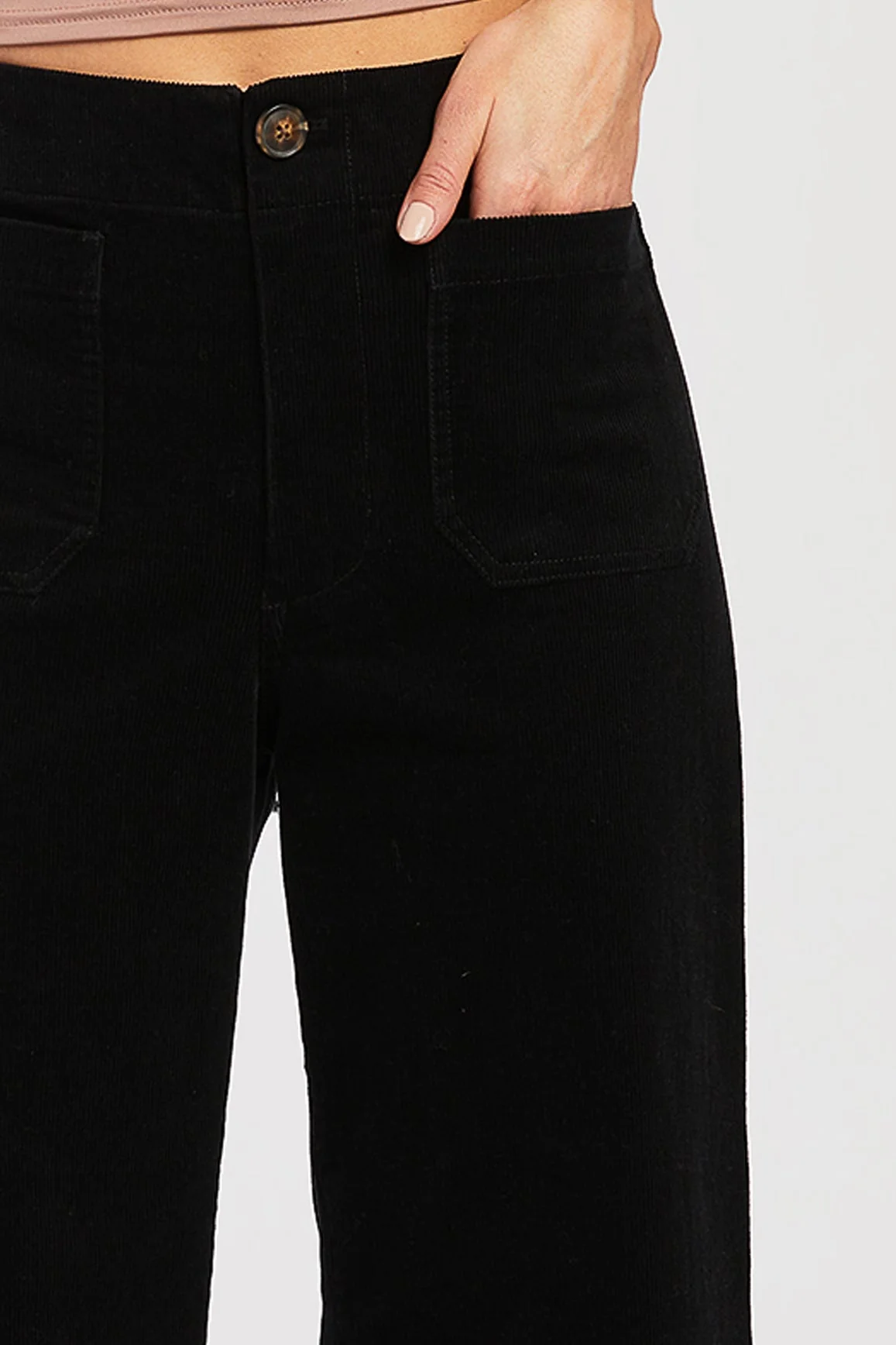 Alyx Cropped Wide Leg Corduroy Pant Button Zip Closure - Image 3