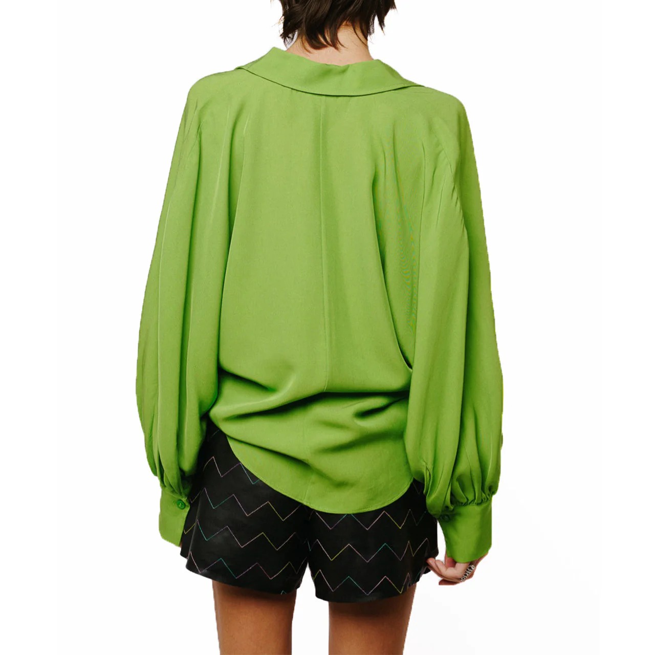 Amira Oversized Button Down Satin Top - Image 4