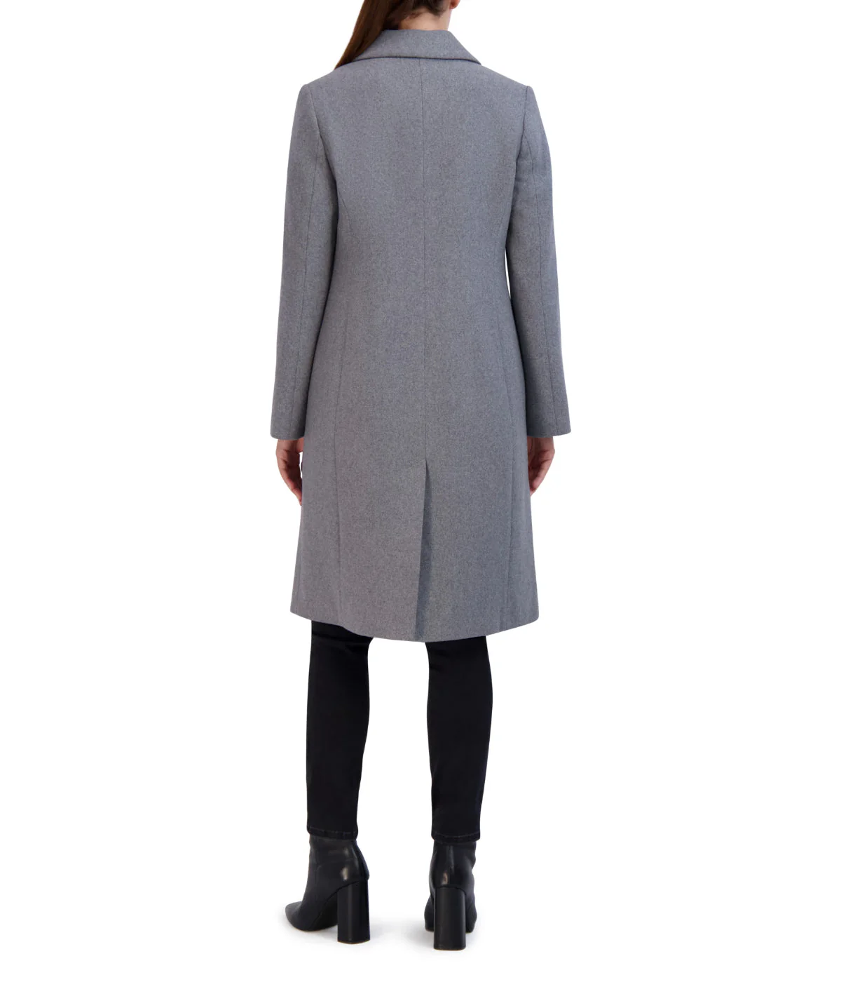 Asymmetrical Wool Blend Coat Light Grey - Image 3