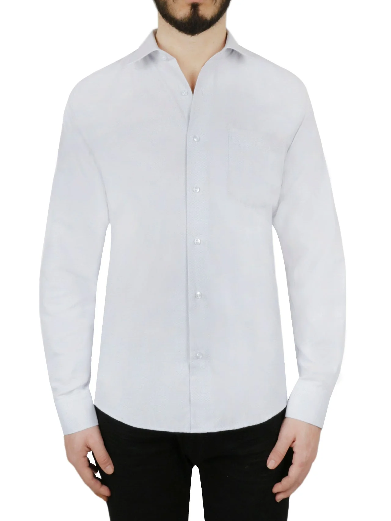 Beige Small Checkered Dress Shirt - Image 2