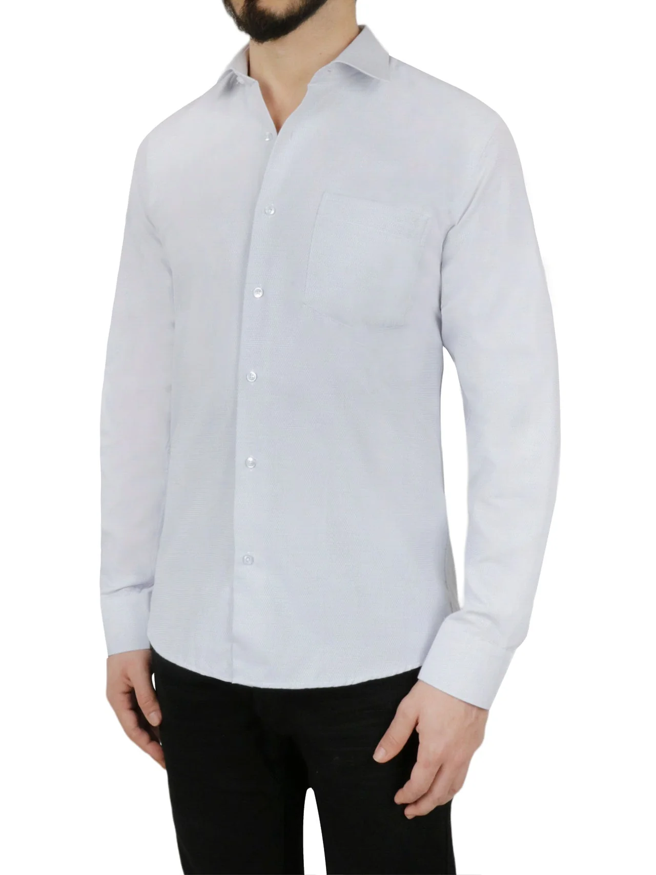 Beige Small Checkered Dress Shirt - Image 3