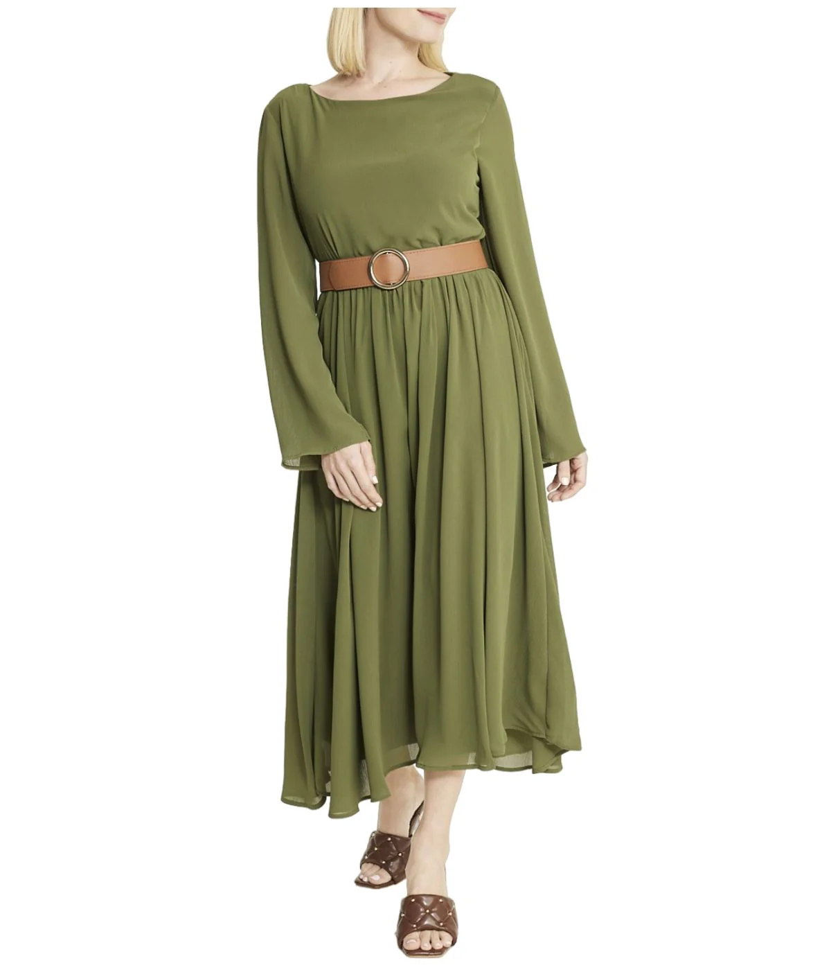 Belted Long Sleeve Dress - Image 11