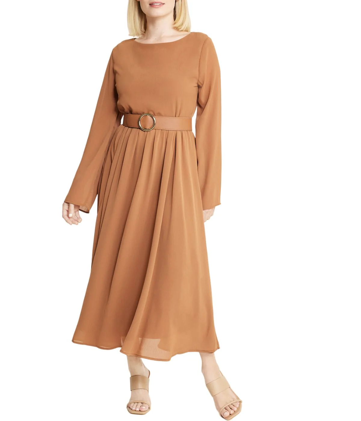 Belted Long Sleeve Dress - Image 6