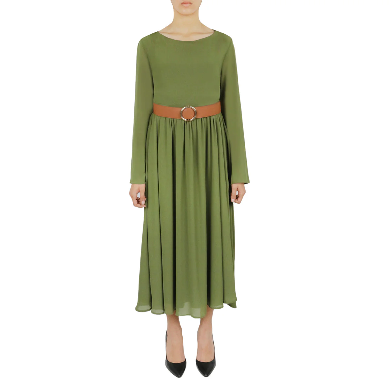 Belted Long Sleeve Dress - Image 7