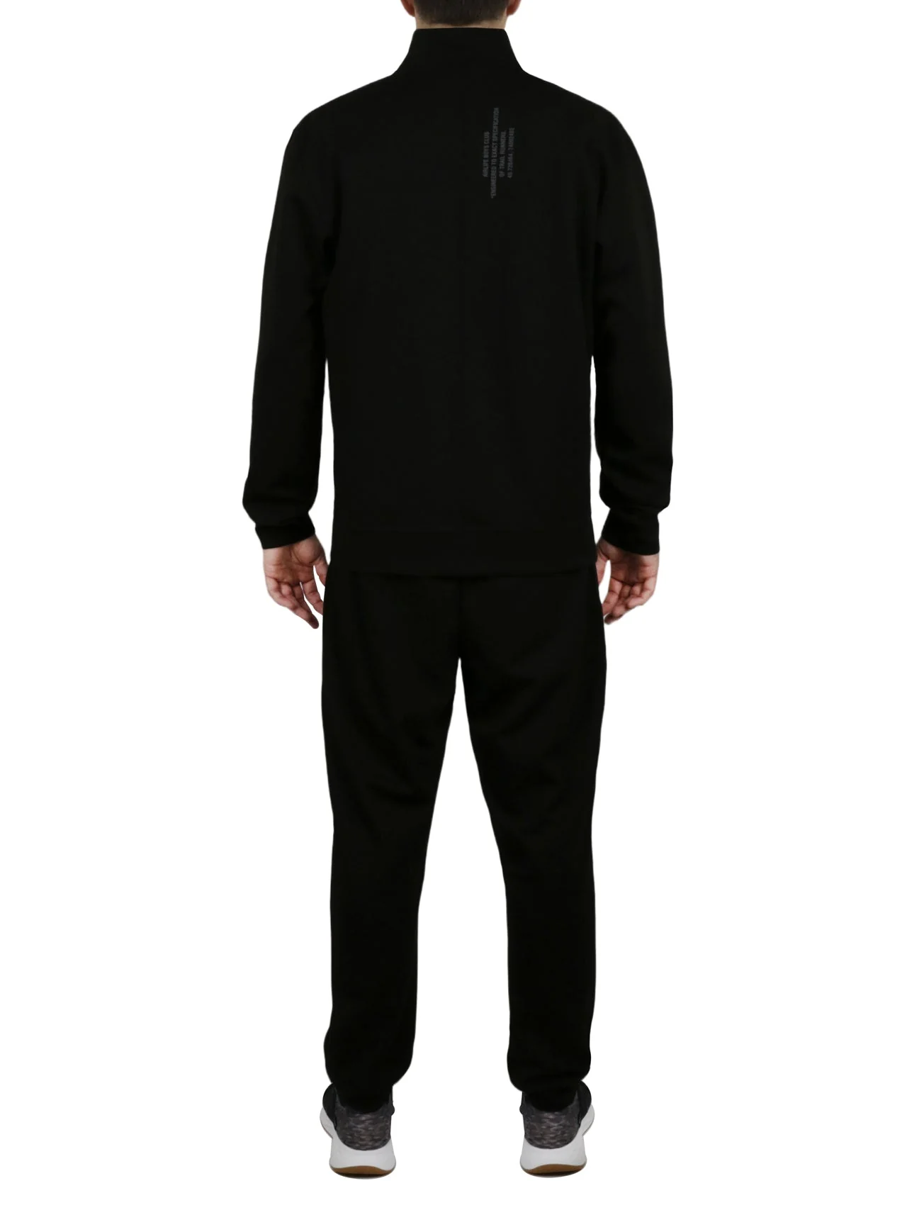 Big & Tall Fully Open Zipper Tracksuit in Black - Image 3