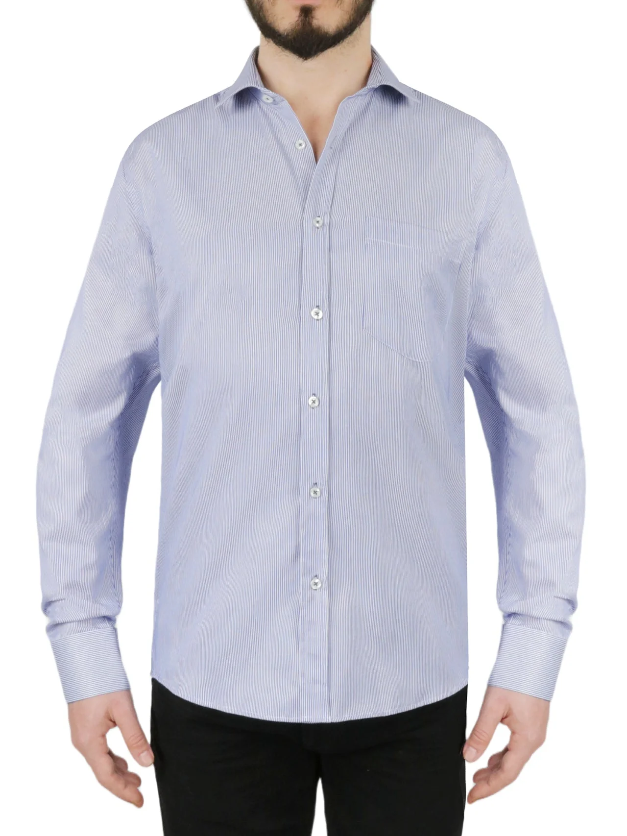 Blue Striped Dress Shirt - Image 3