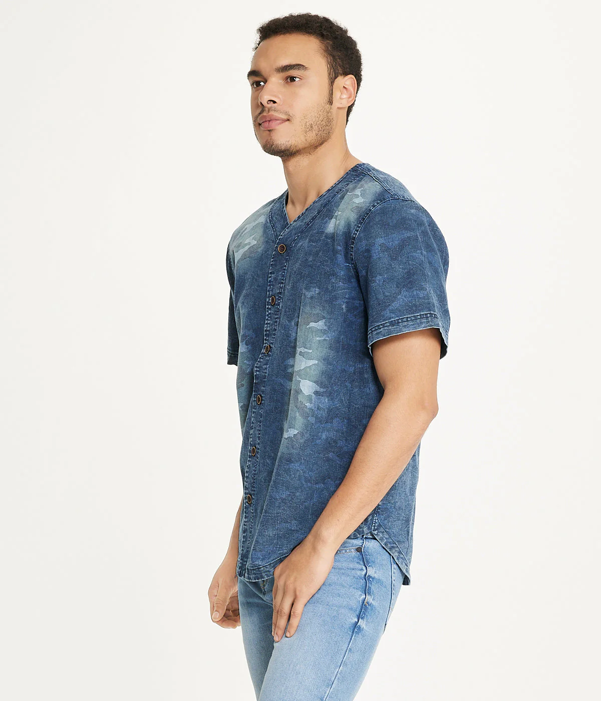 Brooklyn Laundry Men's Baseball Denim Shirt Navy - Image 3