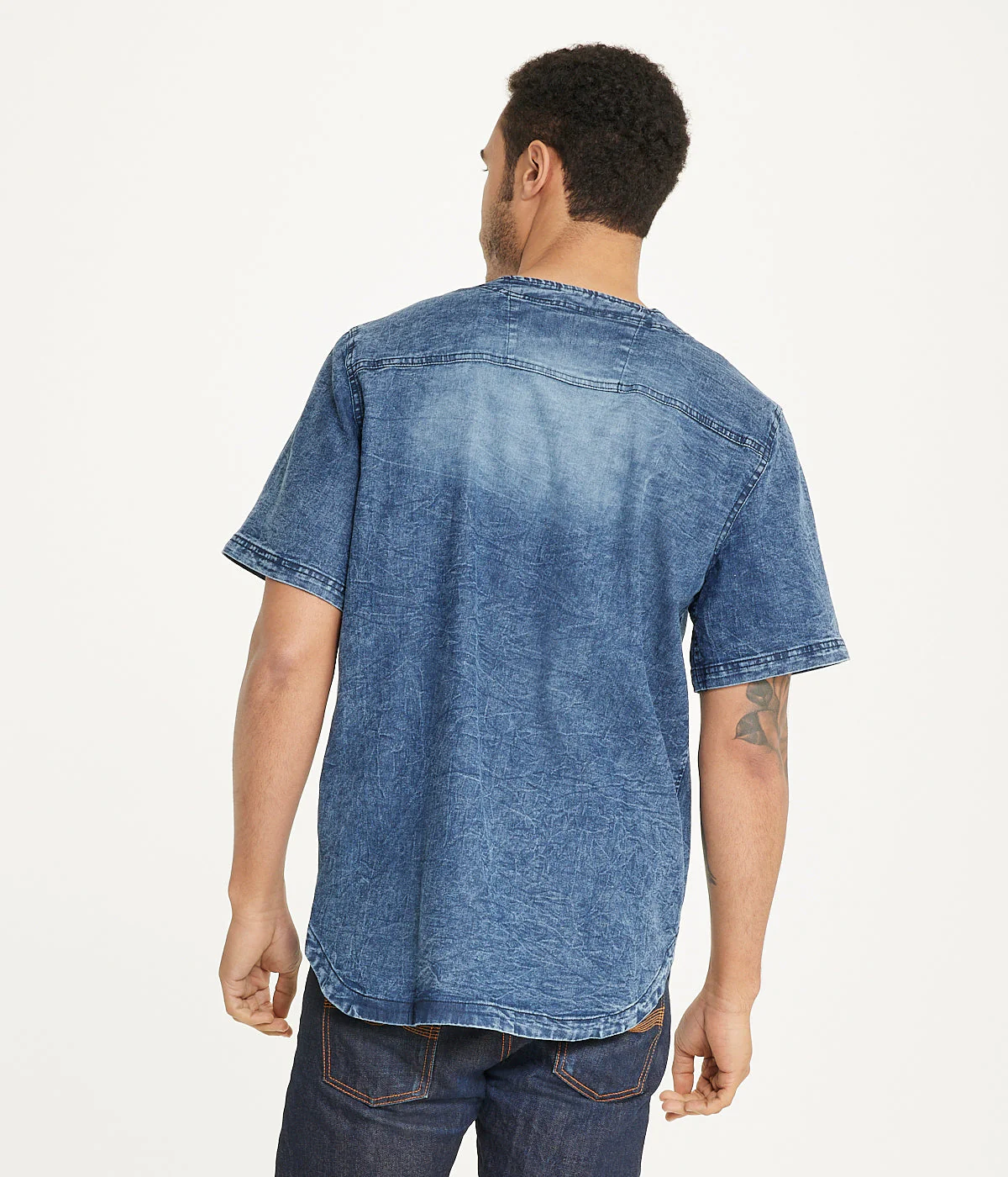 Brooklyn Laundry Men's Baseball Denim Shirt Rinse Denim - Image 2