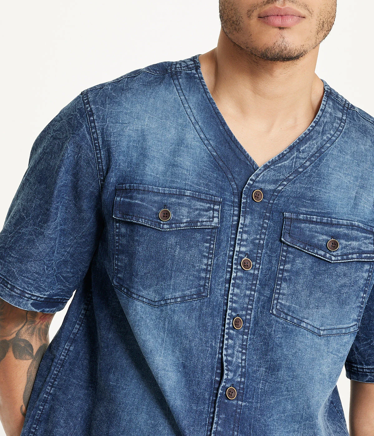 Brooklyn Laundry Men's Baseball Denim Shirt - Image 4