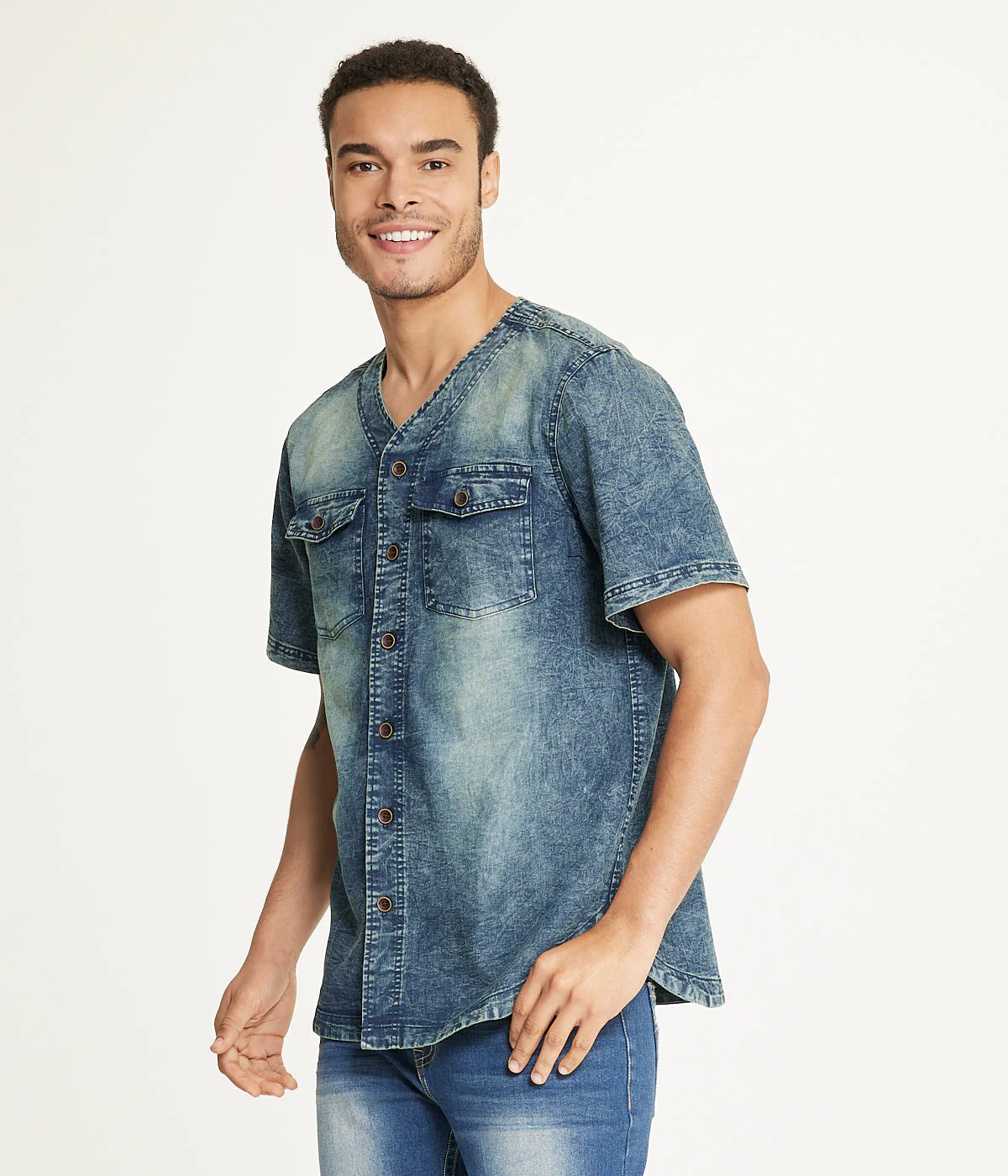 Brooklyn Laundry Men's Baseball Denim Shirt - Image 3