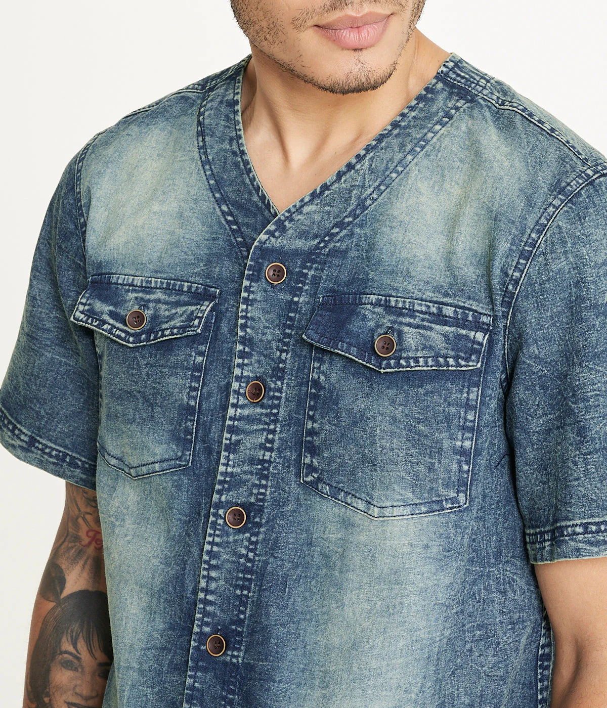 Brooklyn Laundry Men's Baseball Denim Shirt - Image 4