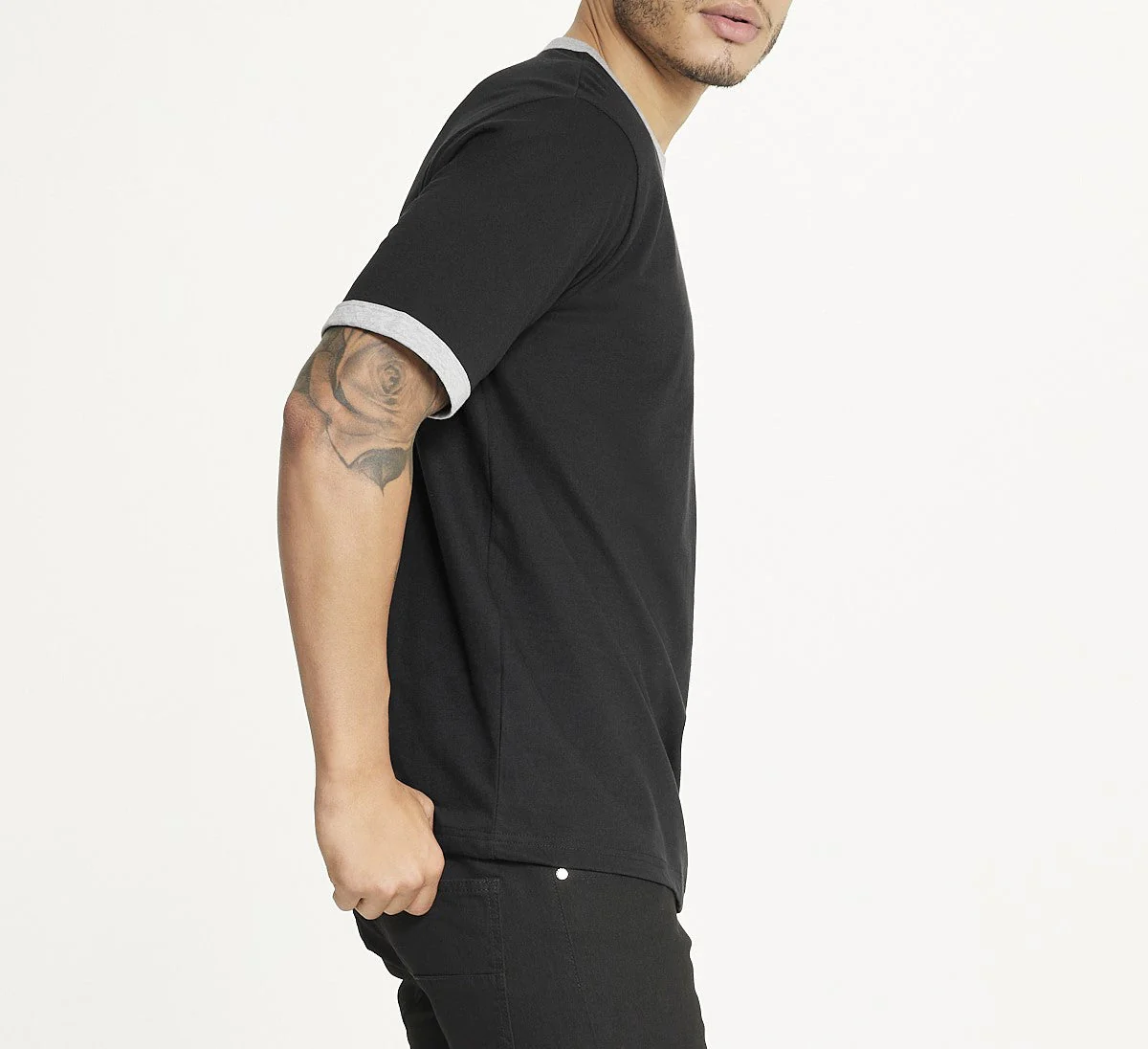 Brooklyn Laundry Men's Contrast Color Embroidery Ringer Tee - Image 3