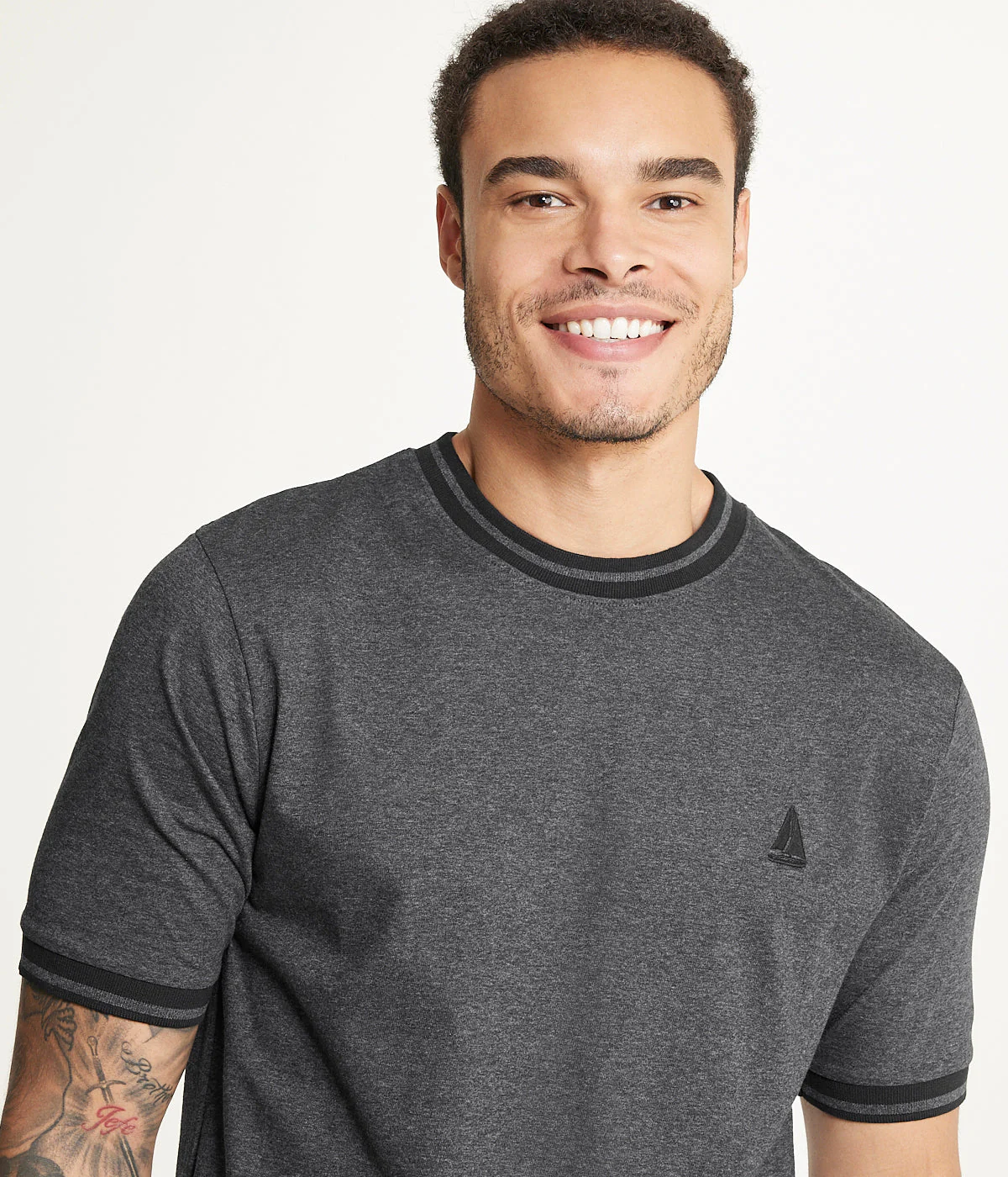 Brooklyn Laundry Men's Contrast Color Embroidery Ringer Tee Shirt - Image 4
