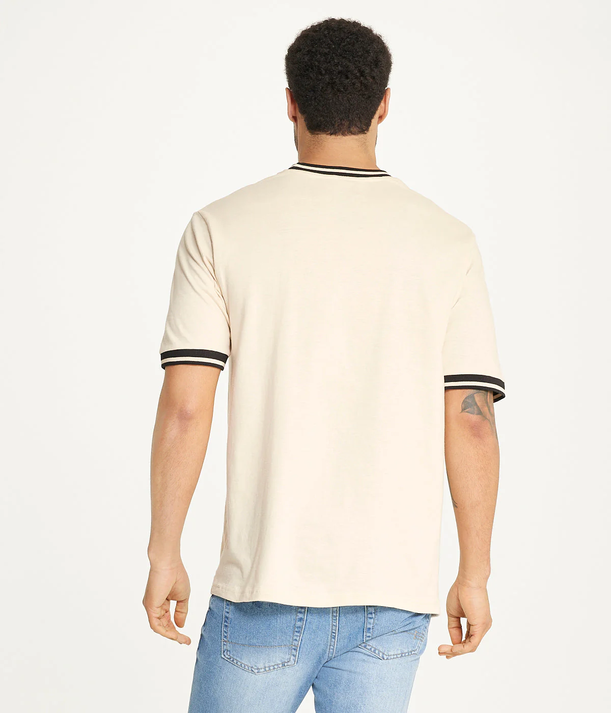 Brooklyn Laundry Men's Contrast Color Embroidery Ringer Tee Shirt - Image 2