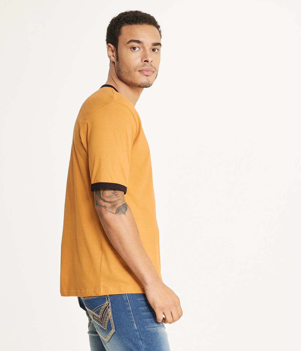 Brooklyn Laundry Men's Contrast Color Embroidery Ringer Tee - Image 3