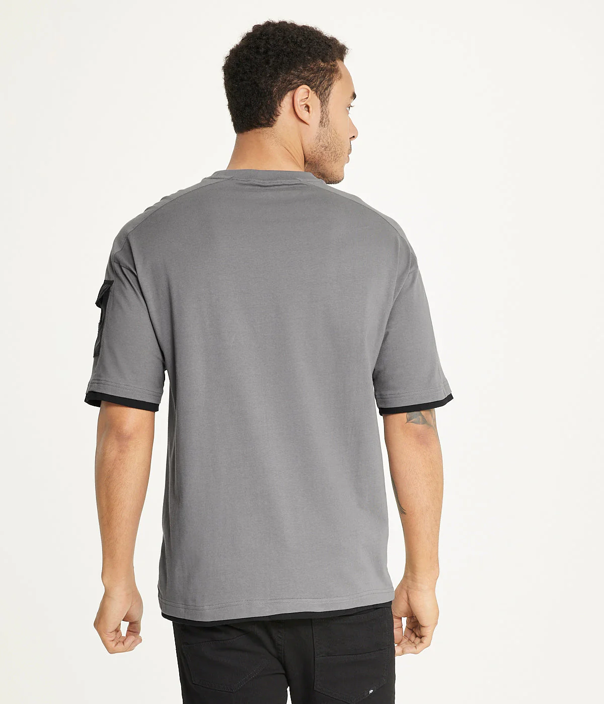 Brooklyn Laundry Mens Drop Shoulder Core Nylon Pocket Tee - Image 2