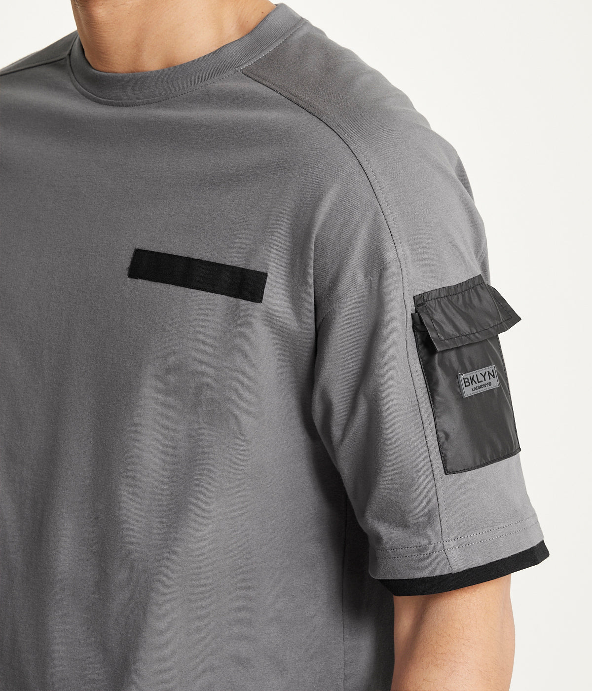 Brooklyn Laundry Mens Drop Shoulder Core Nylon Pocket Tee - Image 4