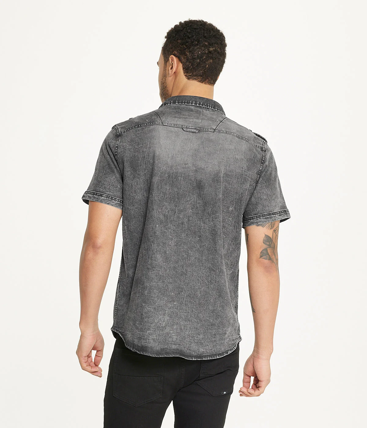 Brooklyn Laundry Men's Short Sleeve Stretch Denim Shirt - Image 2