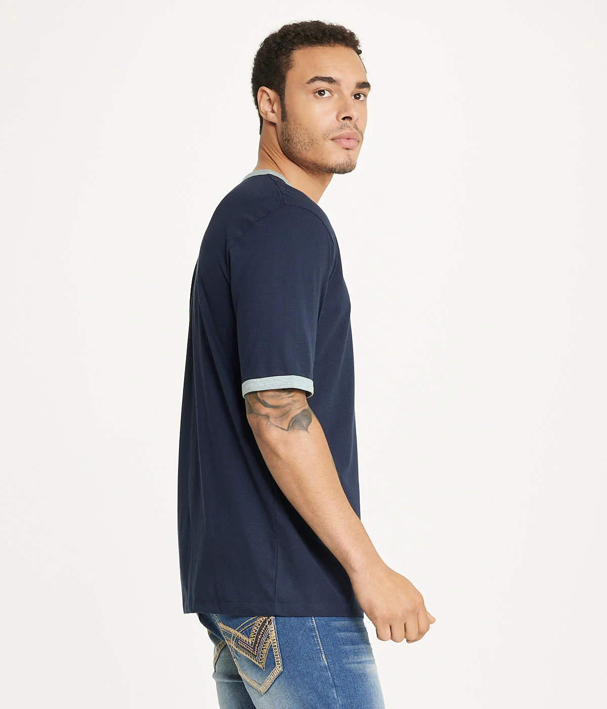 Brooklyn Laundry Men's Tonal Embroidery Short Sleeve Crew Neck Tee - Image 3