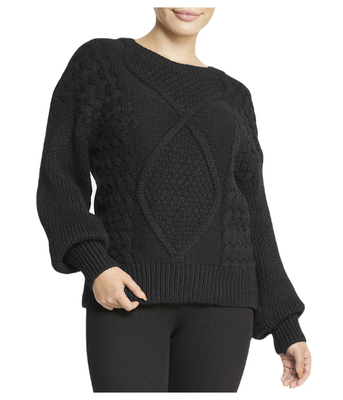 Cable Knit Cropped Pullover Sweater - Image 5