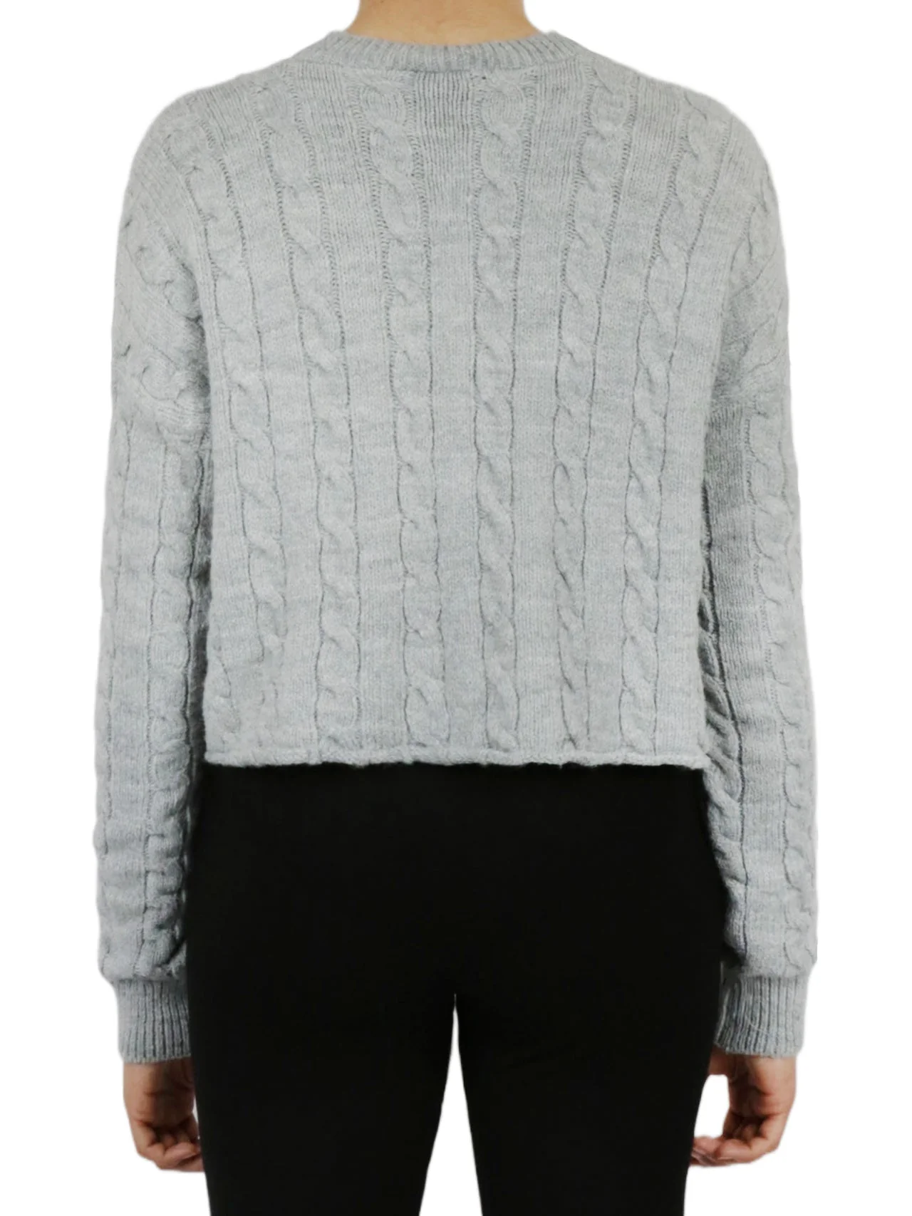 Cable Knit Cropped Pullover Sweater - Image 8