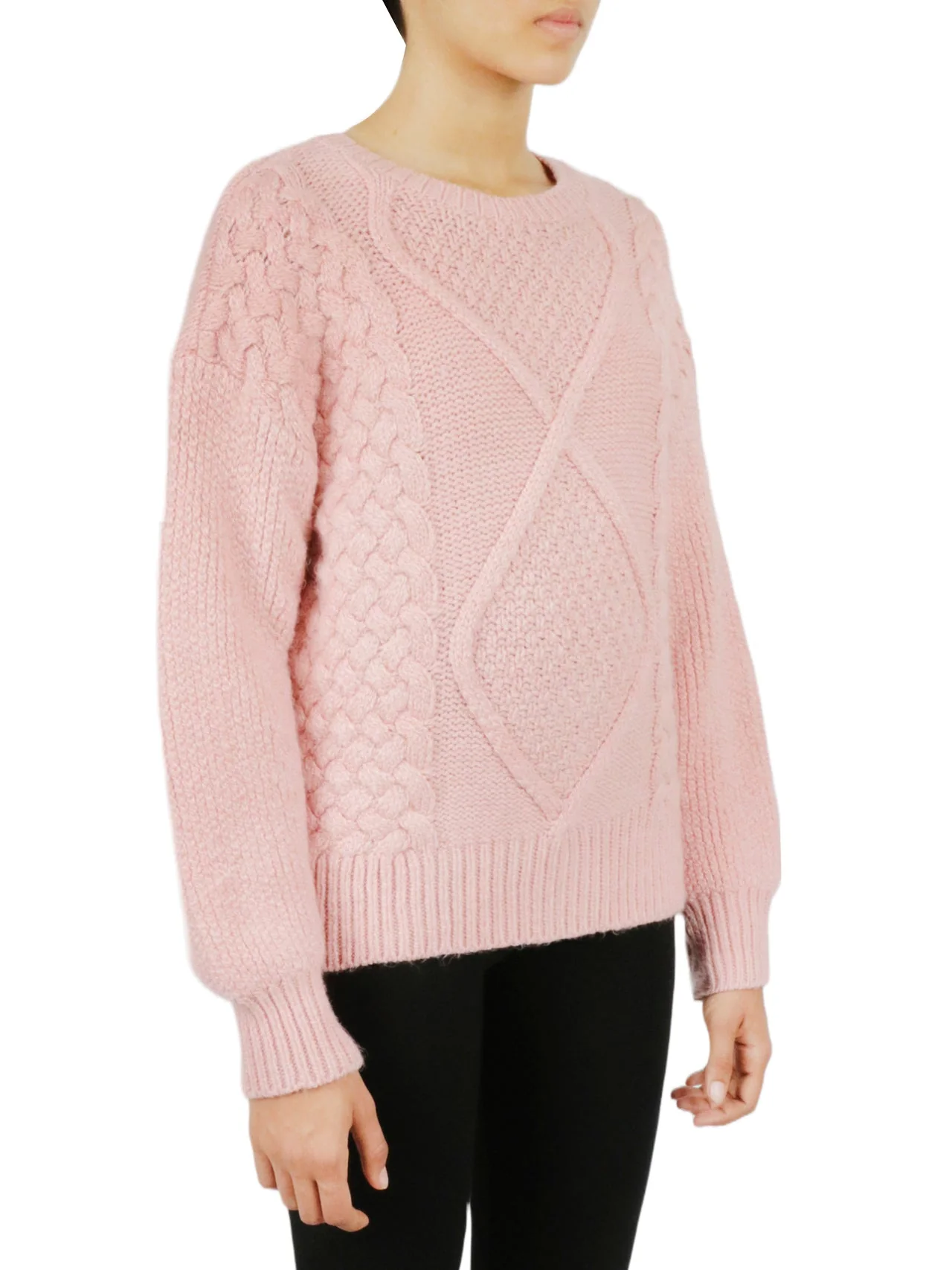 Cable Knit Cropped Pullover Sweater - Image 9