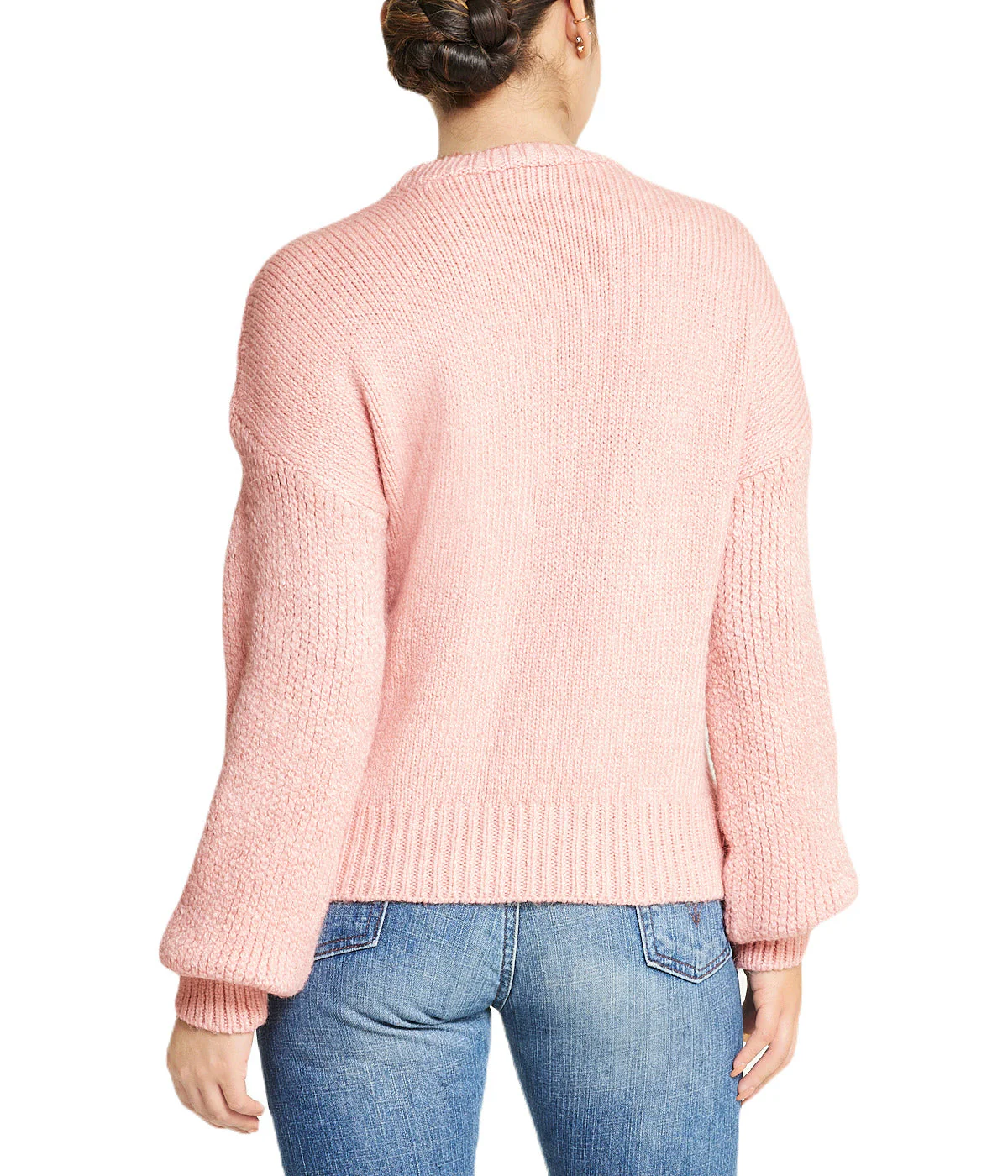 Cable Knit Cropped Pullover Sweater - Image 2