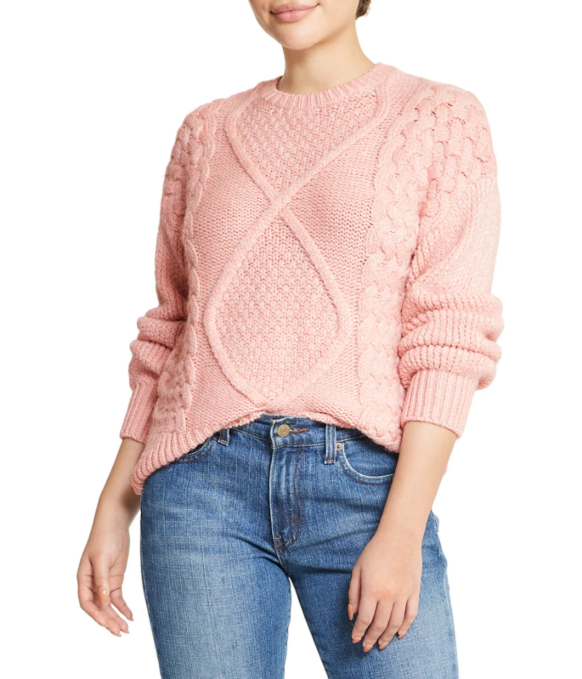 Cable Knit Cropped Pullover Sweater - Image 5