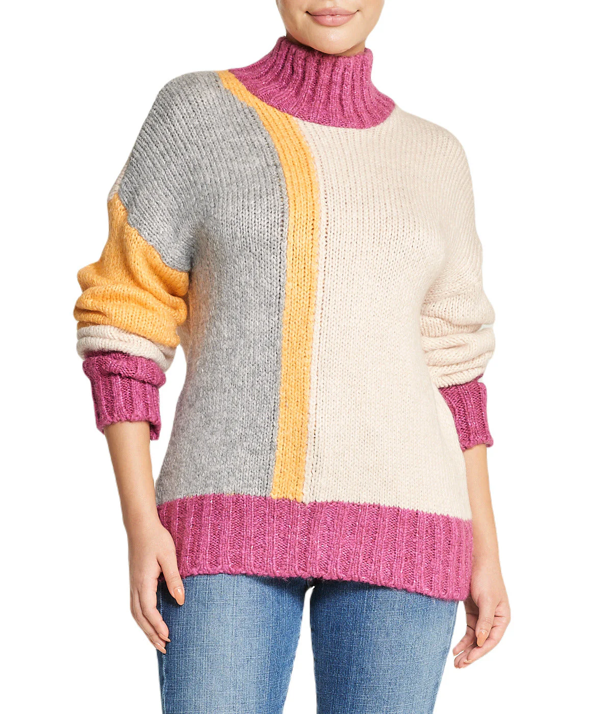 Color Block Tunic Sweater - Image 5