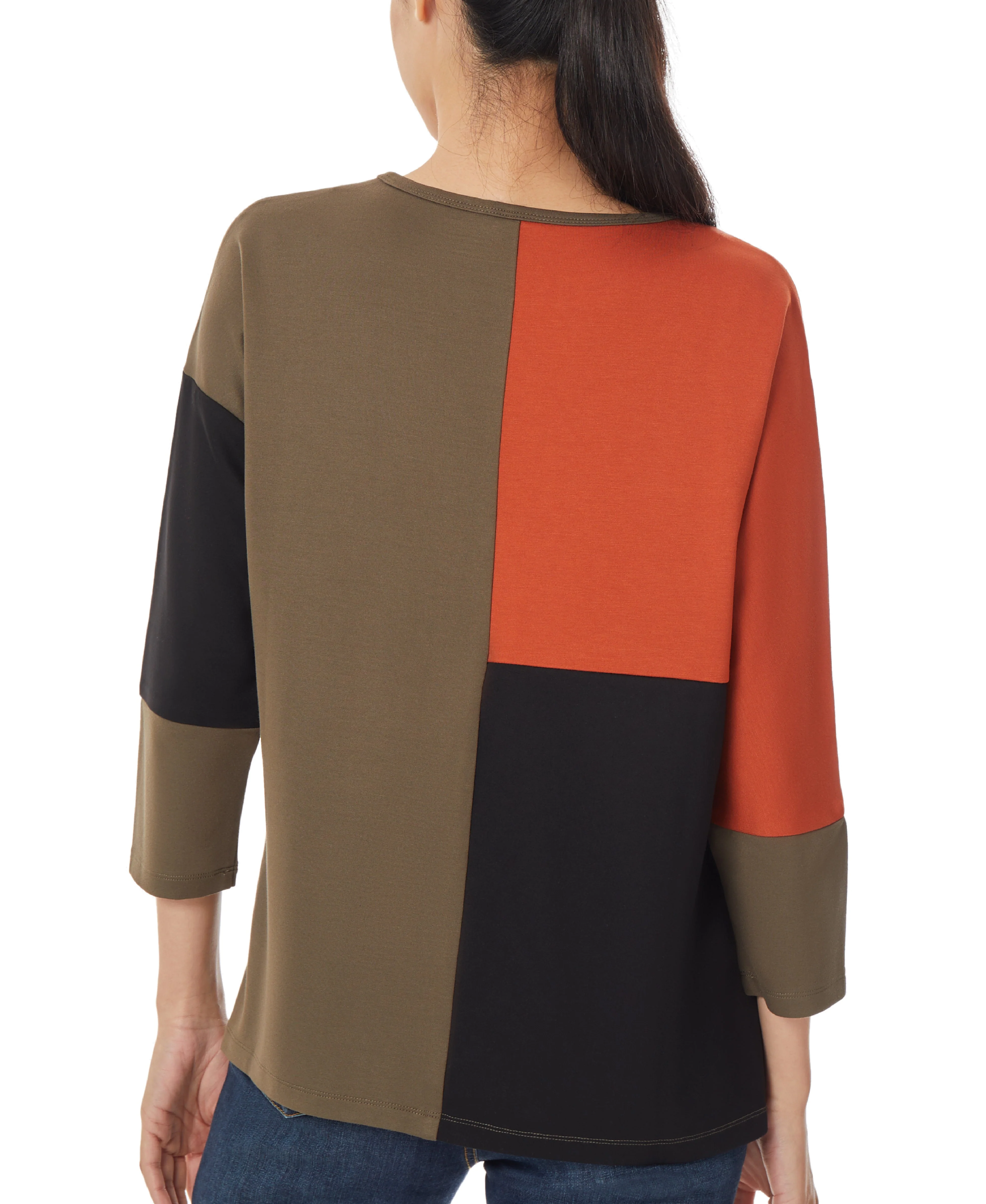 Colorblock 3/4 Dolman Sleeve Tunic - Image 3
