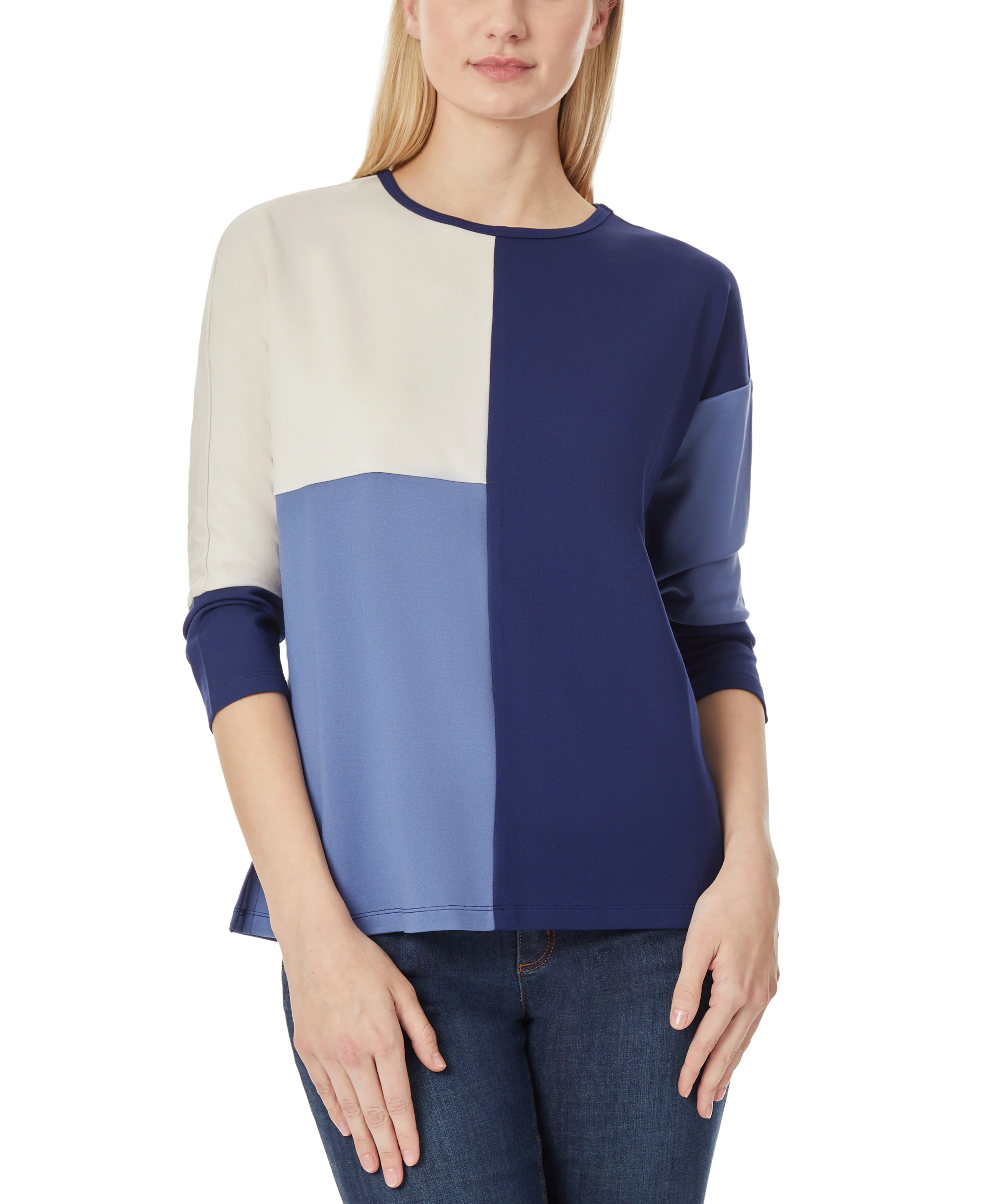 Colorblocked 3/4 Dolman Sleeve Pullover - Image 2