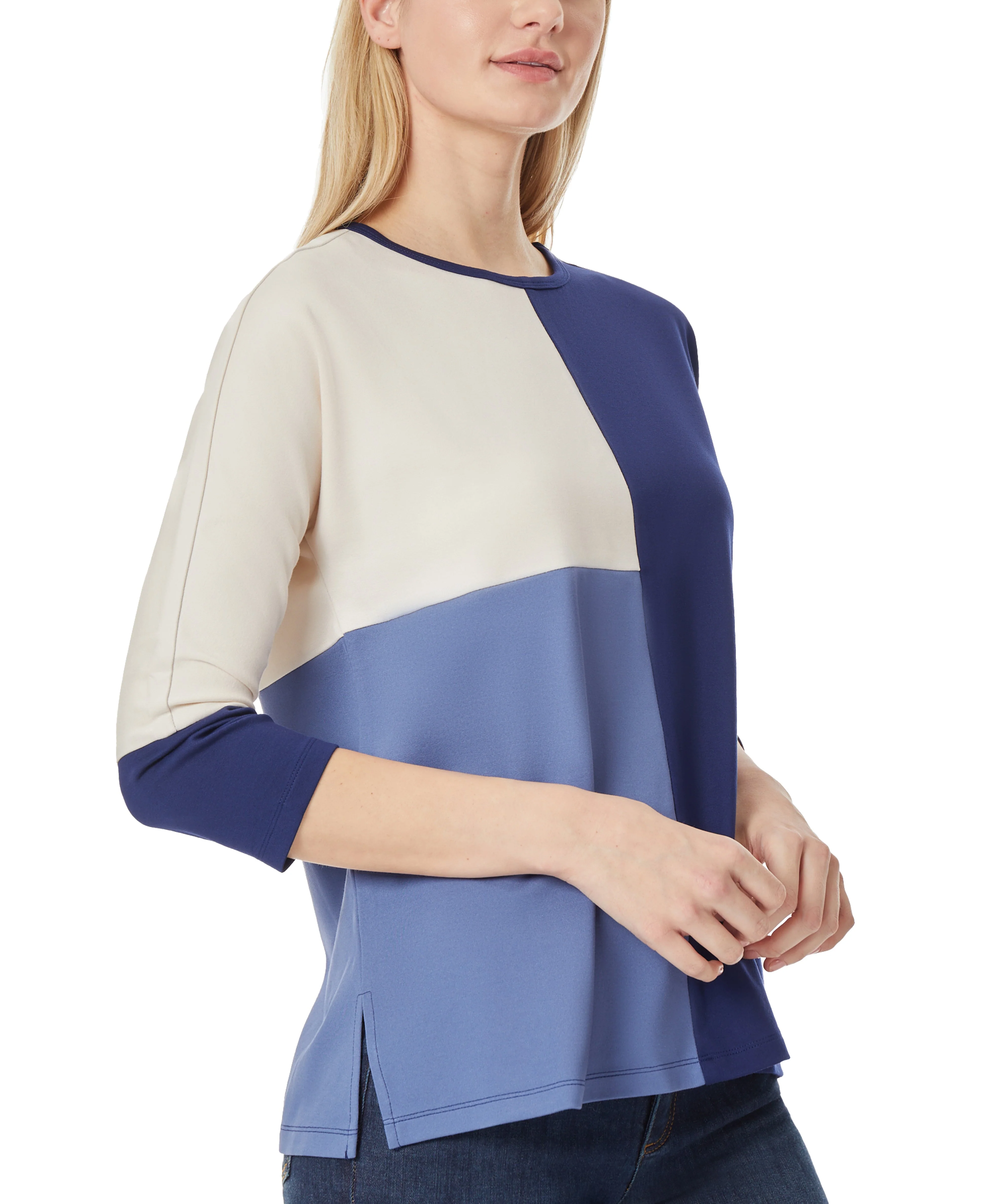 Colorblocked 3/4 Dolman Sleeve Pullover - Image 4