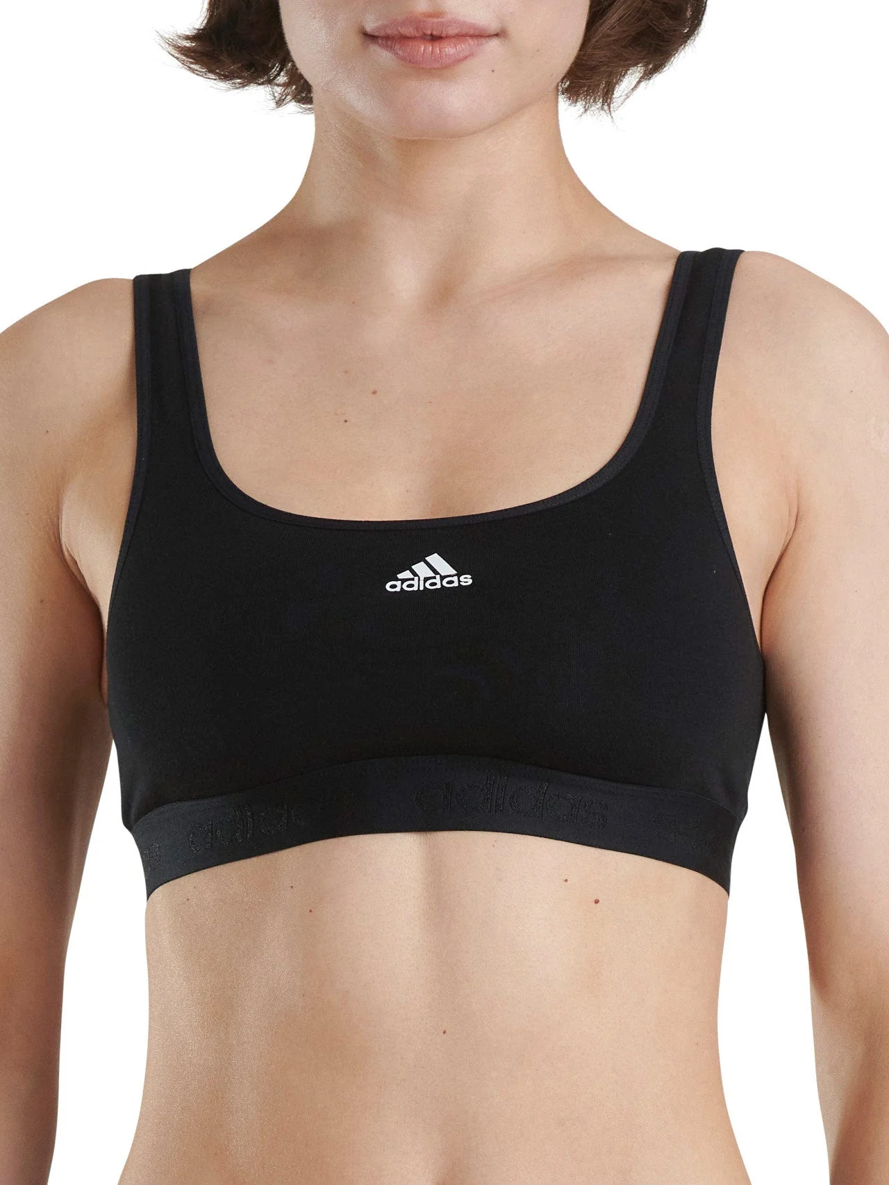 Cotton Solid Scoop Bralette - Image 2