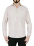 Cream Windowpane Checkered Dress Shirt - Image 5