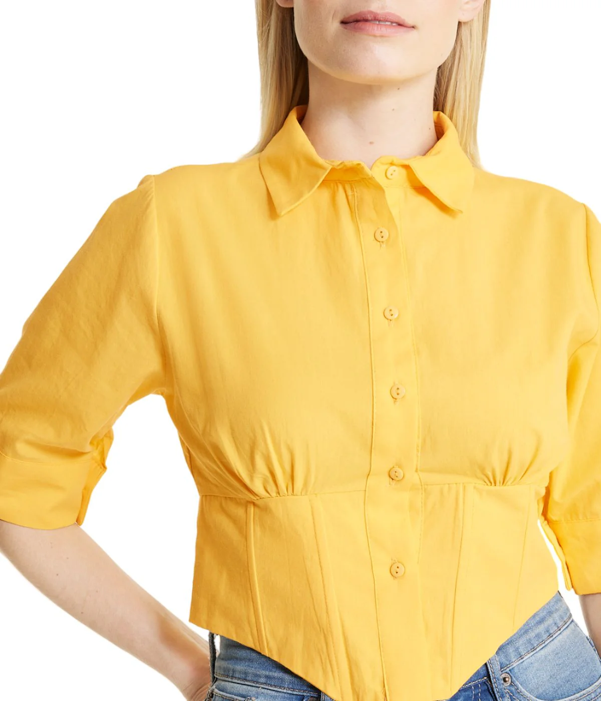 Cropped Corseted Shirt - Image 14