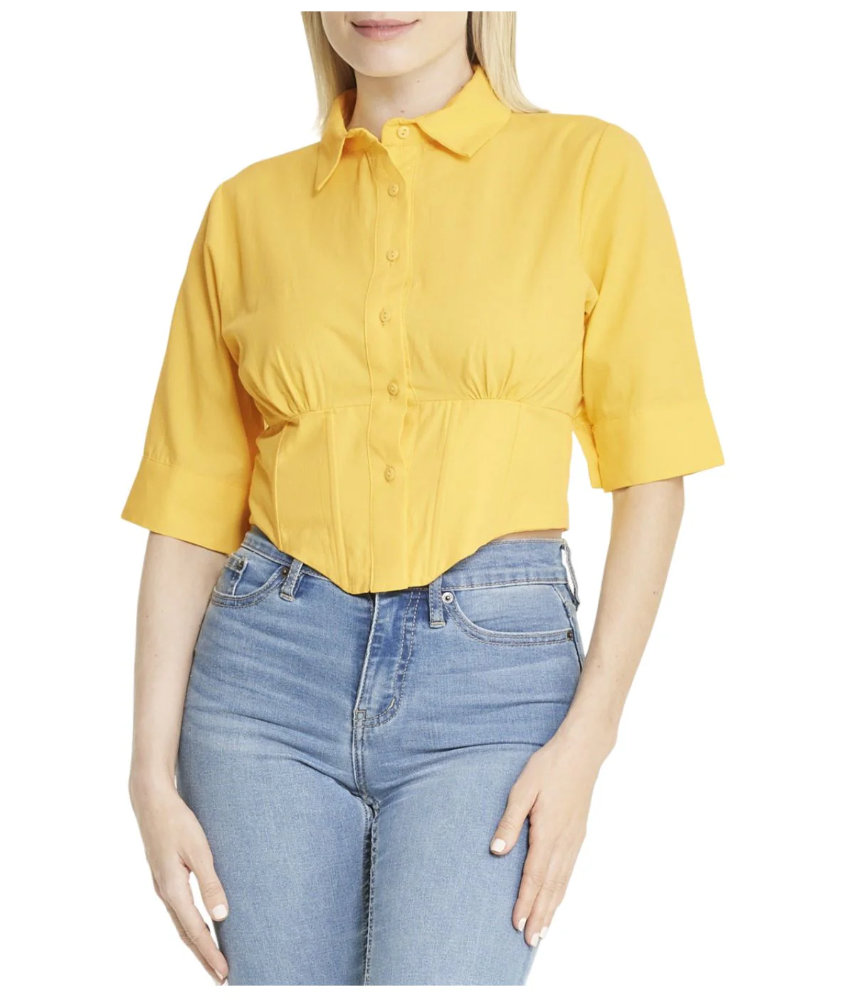 Cropped Corseted Shirt - Image 15