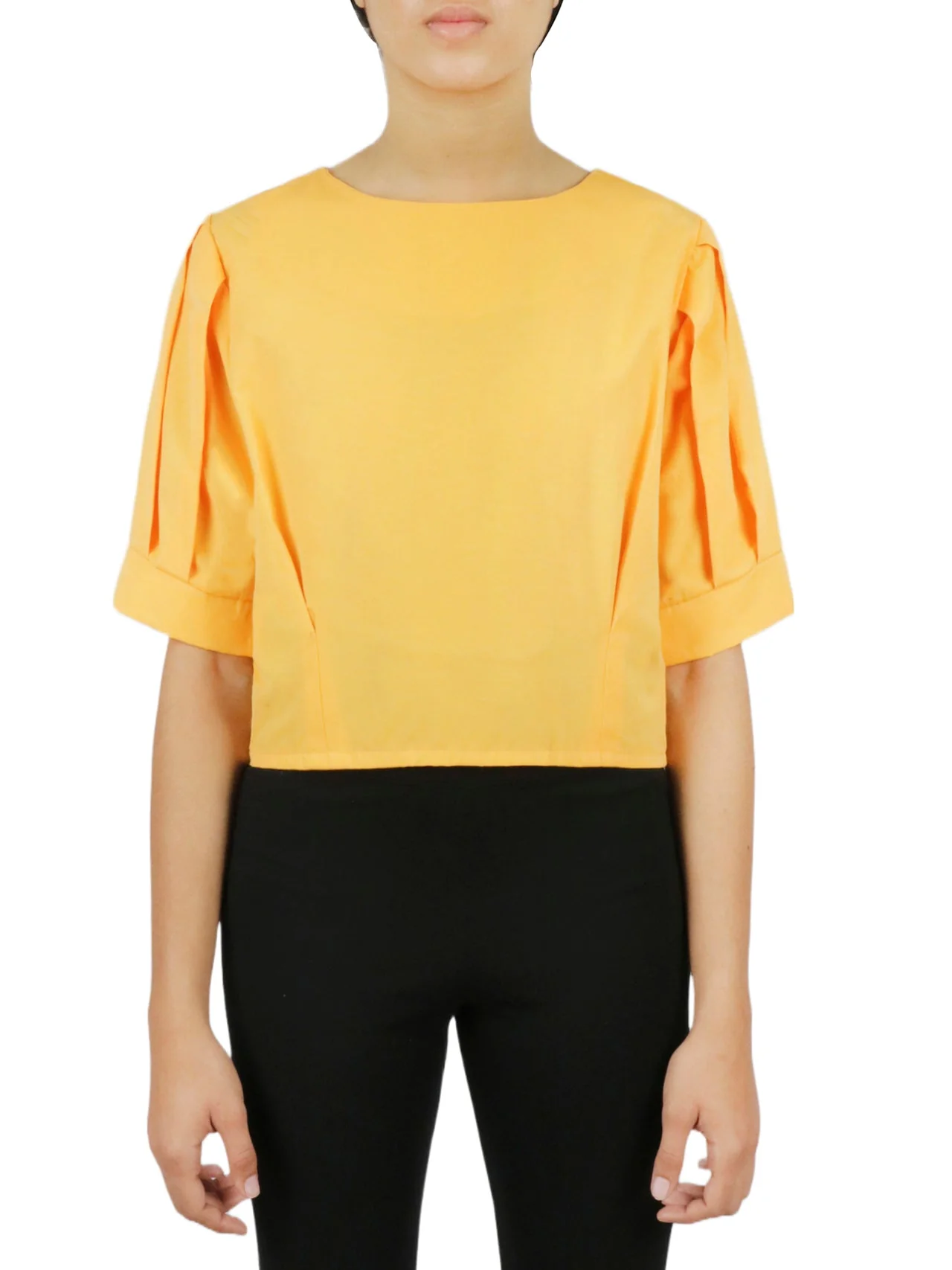 Cropped Tie Back Blouse - Image 2
