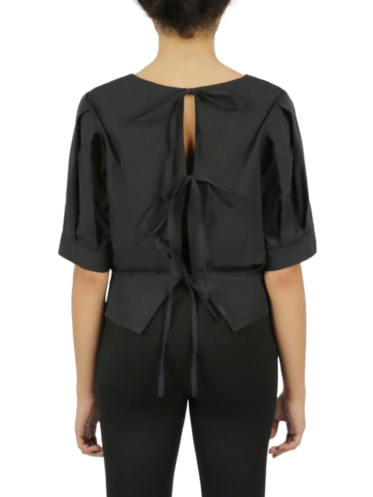 Cropped Tie Back Blouse - Image 5