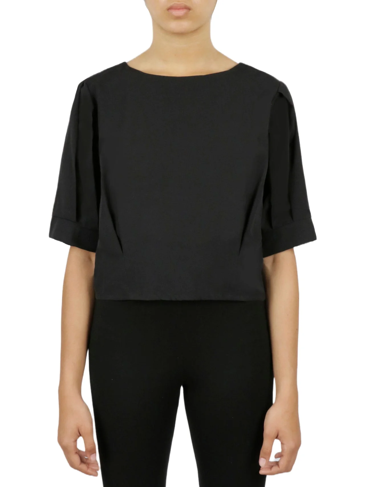 Cropped Tie Back Blouse - Image 3