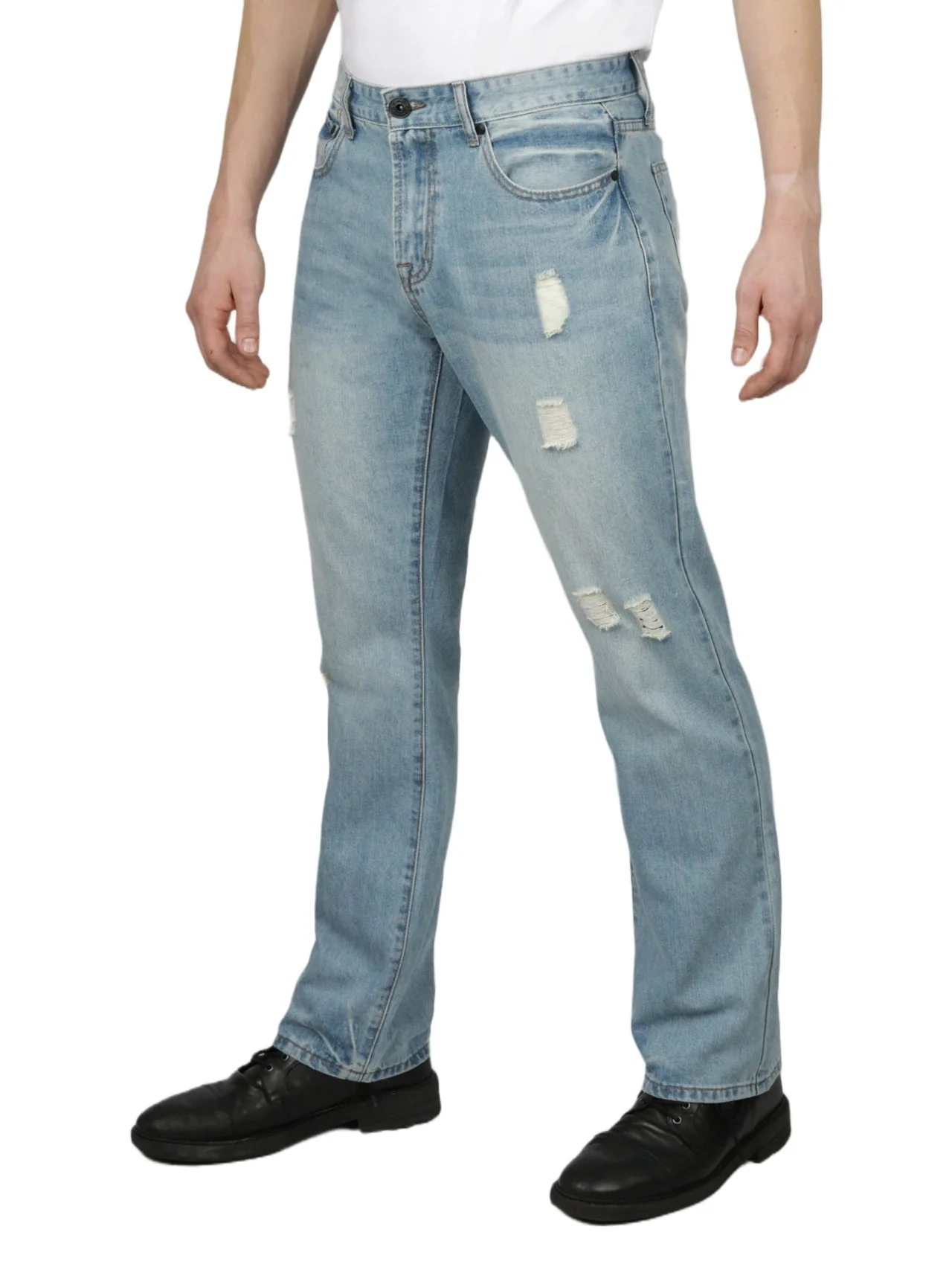 Distressed Treatment Rigid Slim Boot Cut Jean - Image 3