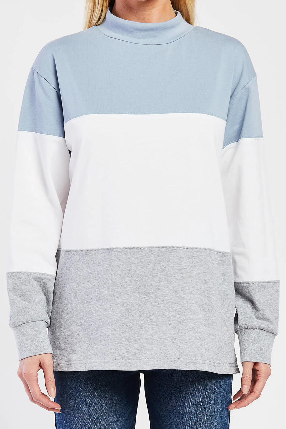 Eloise Mock Neck Color Block Top - Image 2